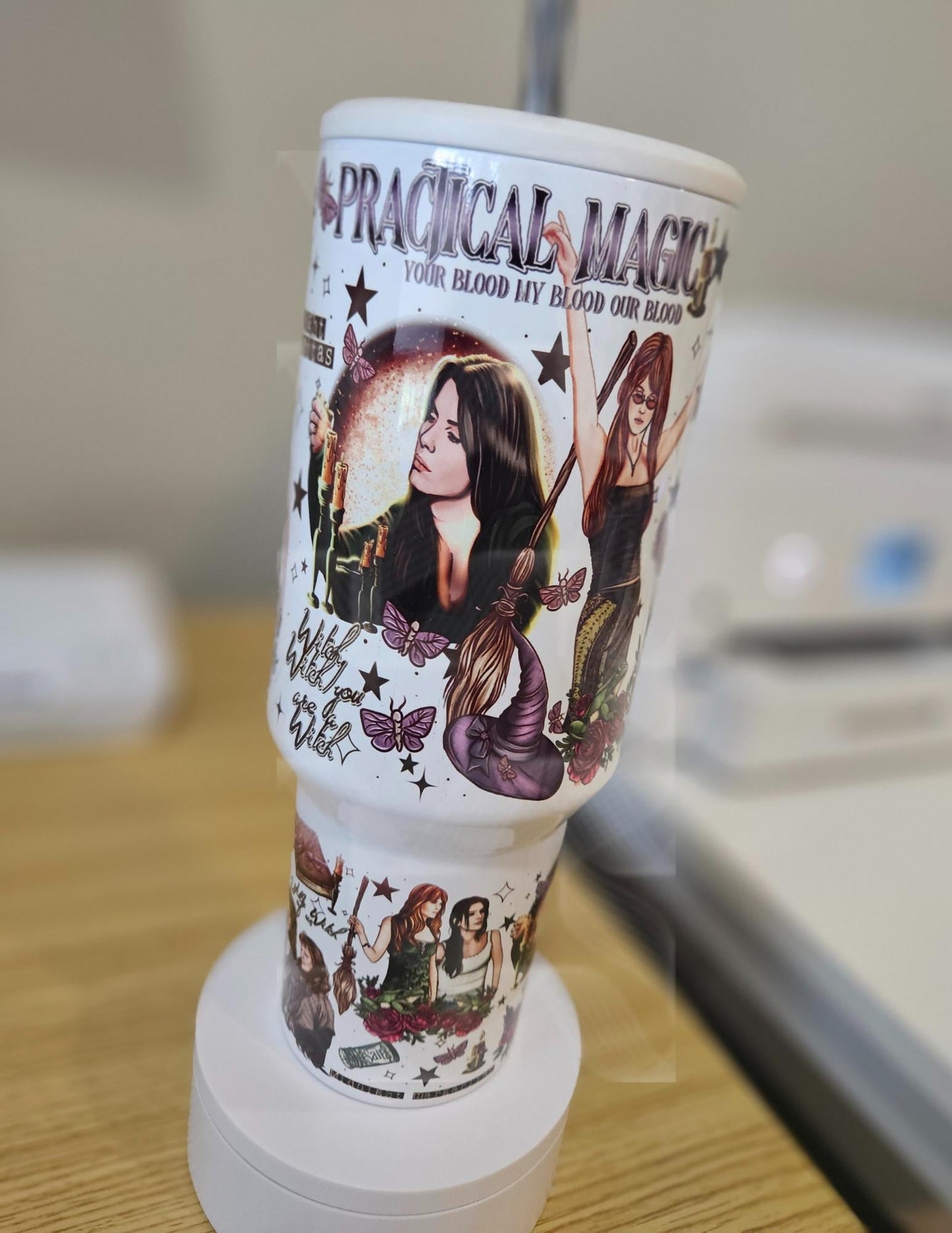 Practical Magic, Always Throw Spilled Salt Over Your Left Shoulder, Witchy Quencher, There's A Little Witch In All, 40oz Quencher Tumbler
