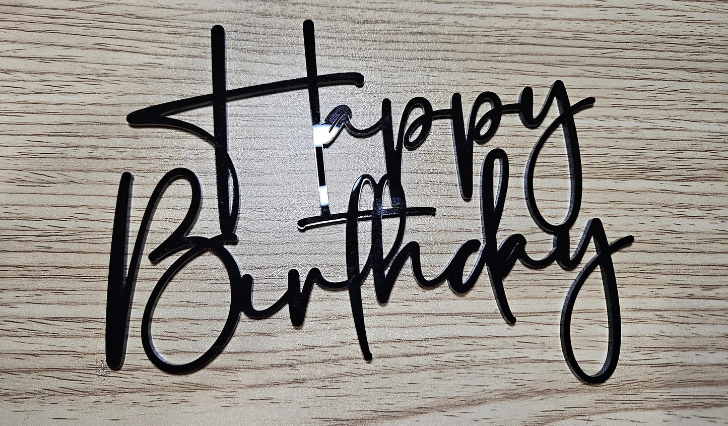 Happy Birthday Acrylic Cake Charm / Topper, Happy Birthday Cake Decor ,Cupcake Charm, Birthday Cupcake Topper
