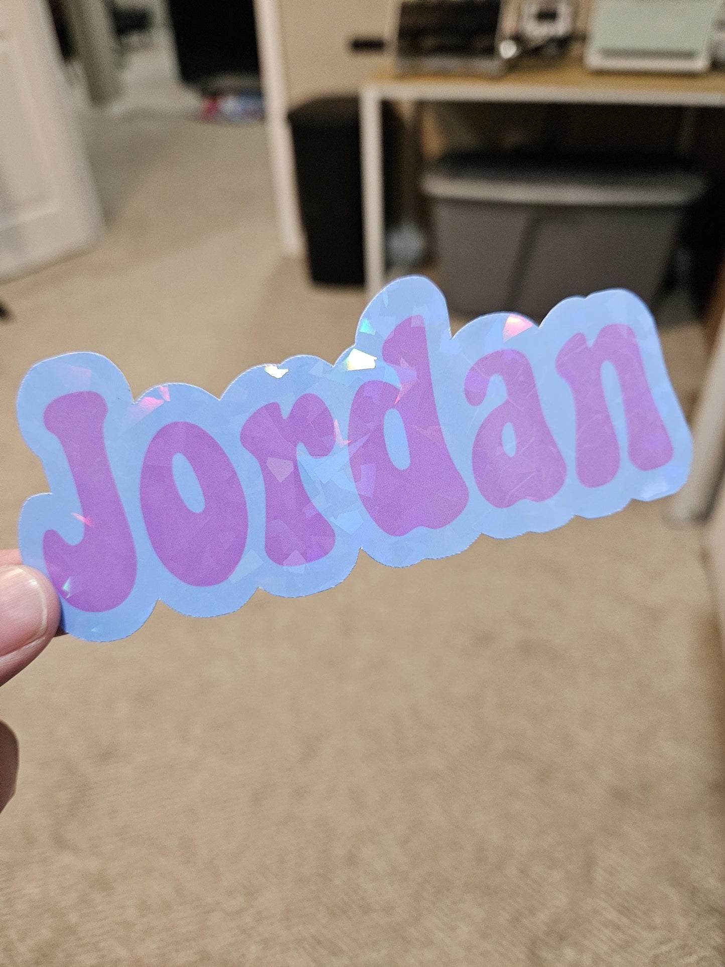 Holographic Name Sticker with Two Colors, Custom Name Sticker, Party Favor Name Sticker, Holographic Personalized Name Sticker