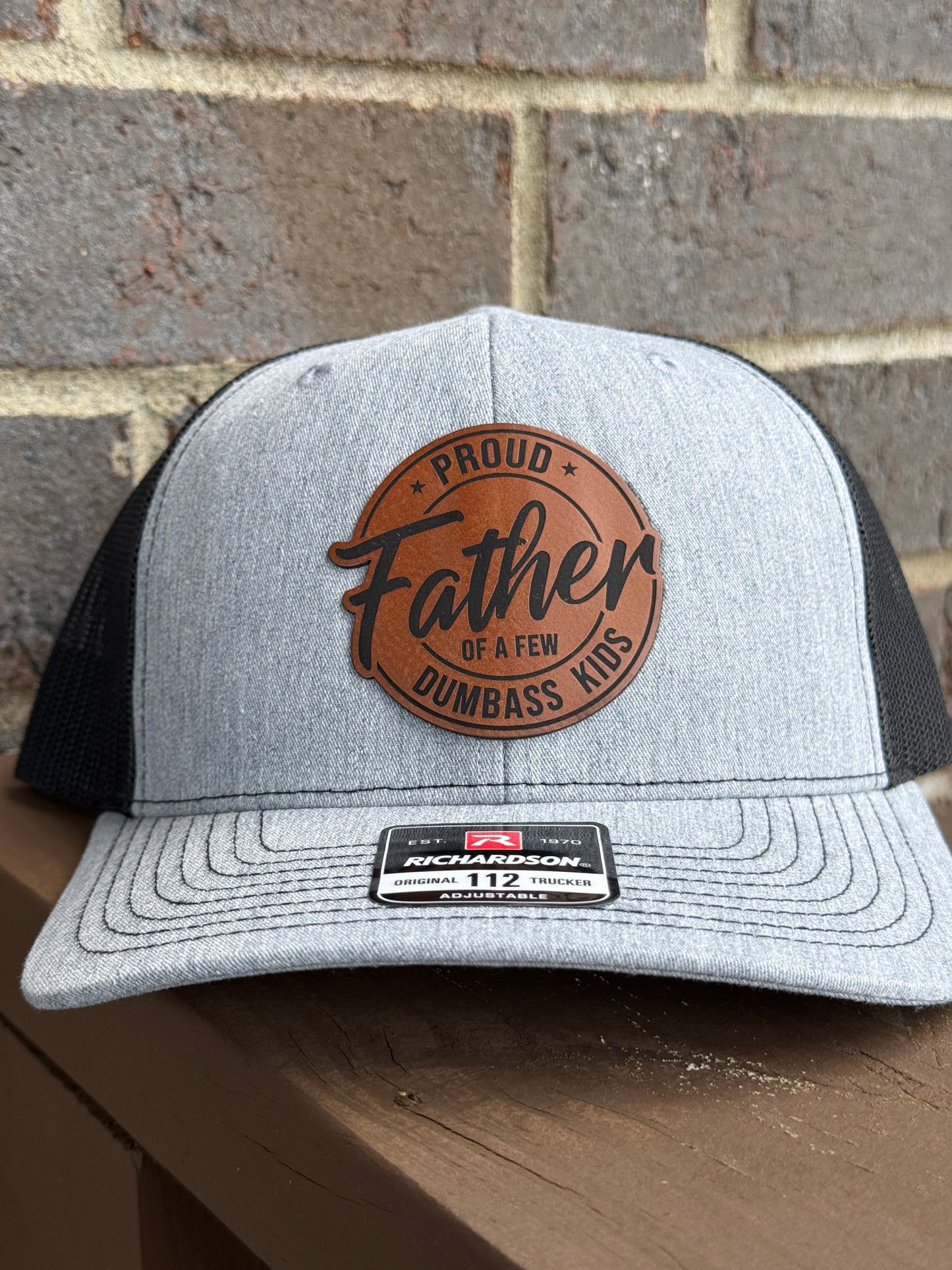 Funny Dad Hat – “Father of Some Dumb Ass Kids” Leather Patch