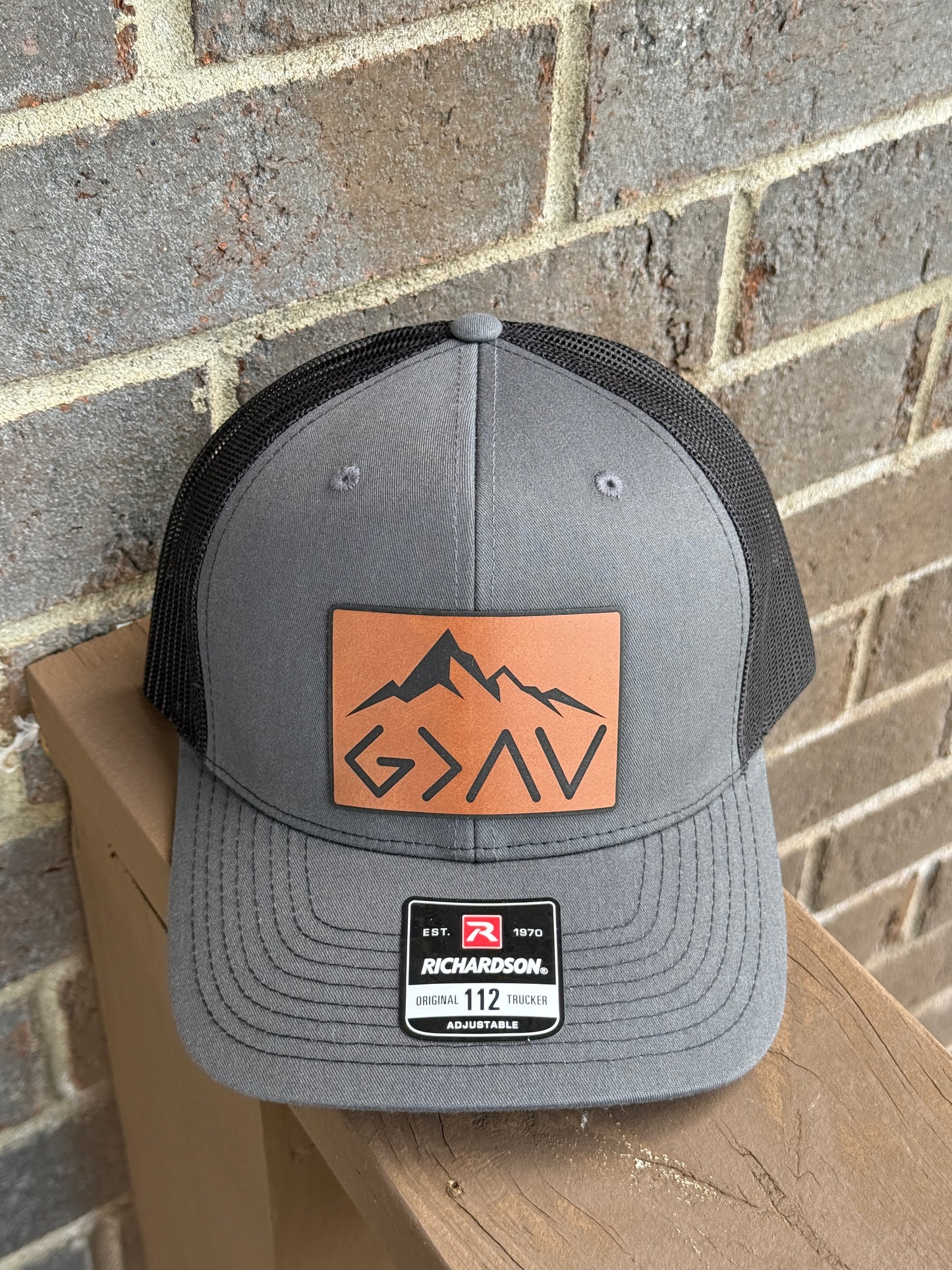 Greater Than Hat – Mountain Patch Design