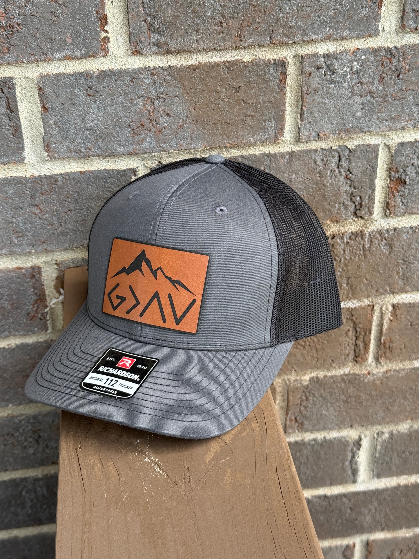 Greater Than Hat – Mountain Patch Design