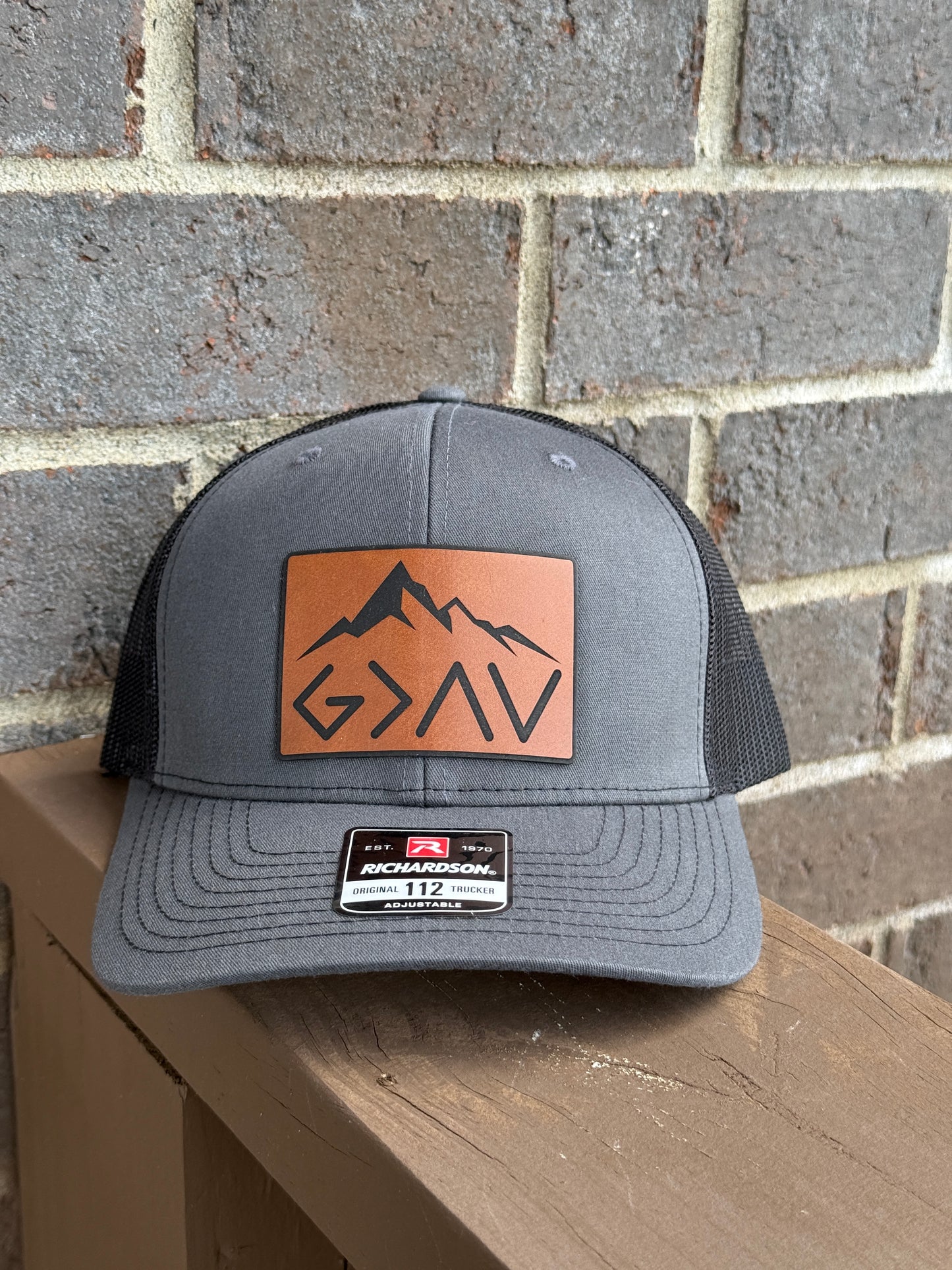Greater Than Hat – Mountain Patch Design