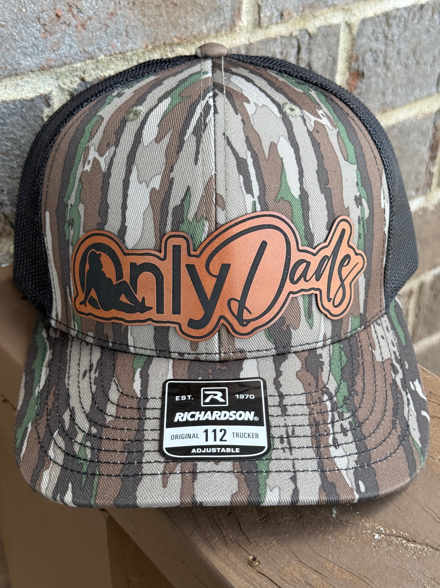 Only Dads Leather Patch Hat – Richardson 112 Camo Trucker