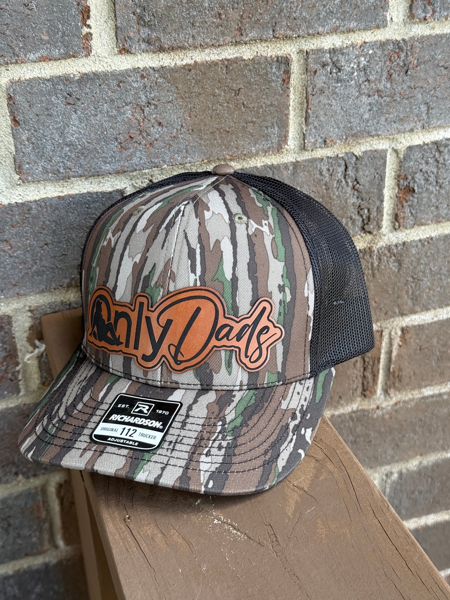 Only Dads Leather Patch Hat – Richardson 112 Camo Trucker
