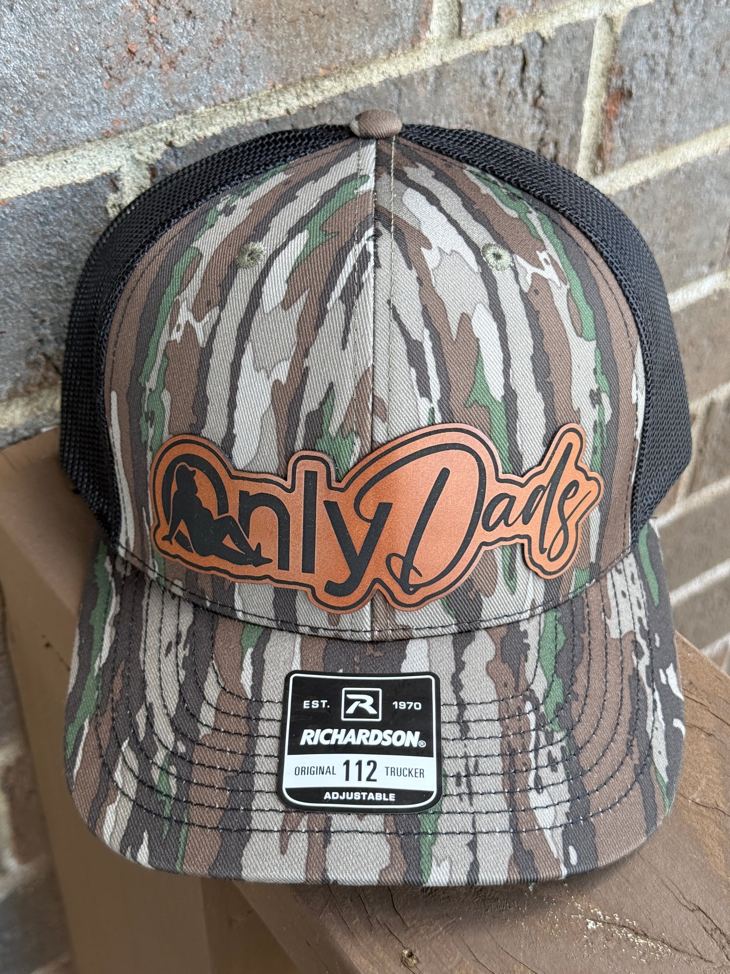 Only Dads Leather Patch Hat – Richardson 112 Camo Trucker
