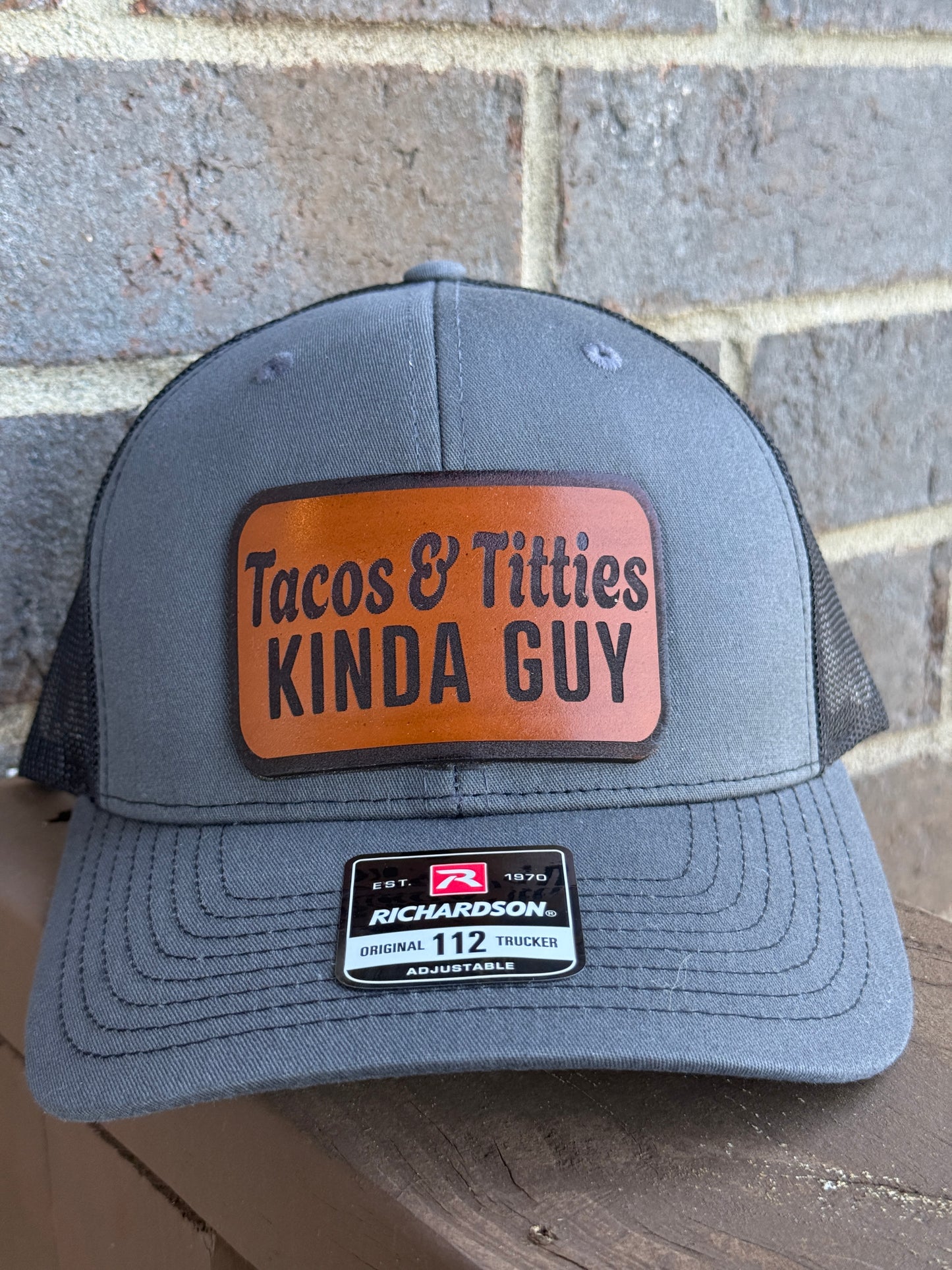 Tacos & T's Kinda Guy Trucker Hat – Leather Patch