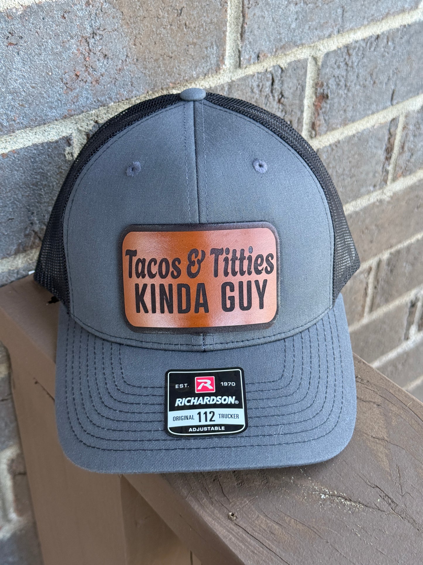 Tacos & T's Kinda Guy Trucker Hat – Leather Patch