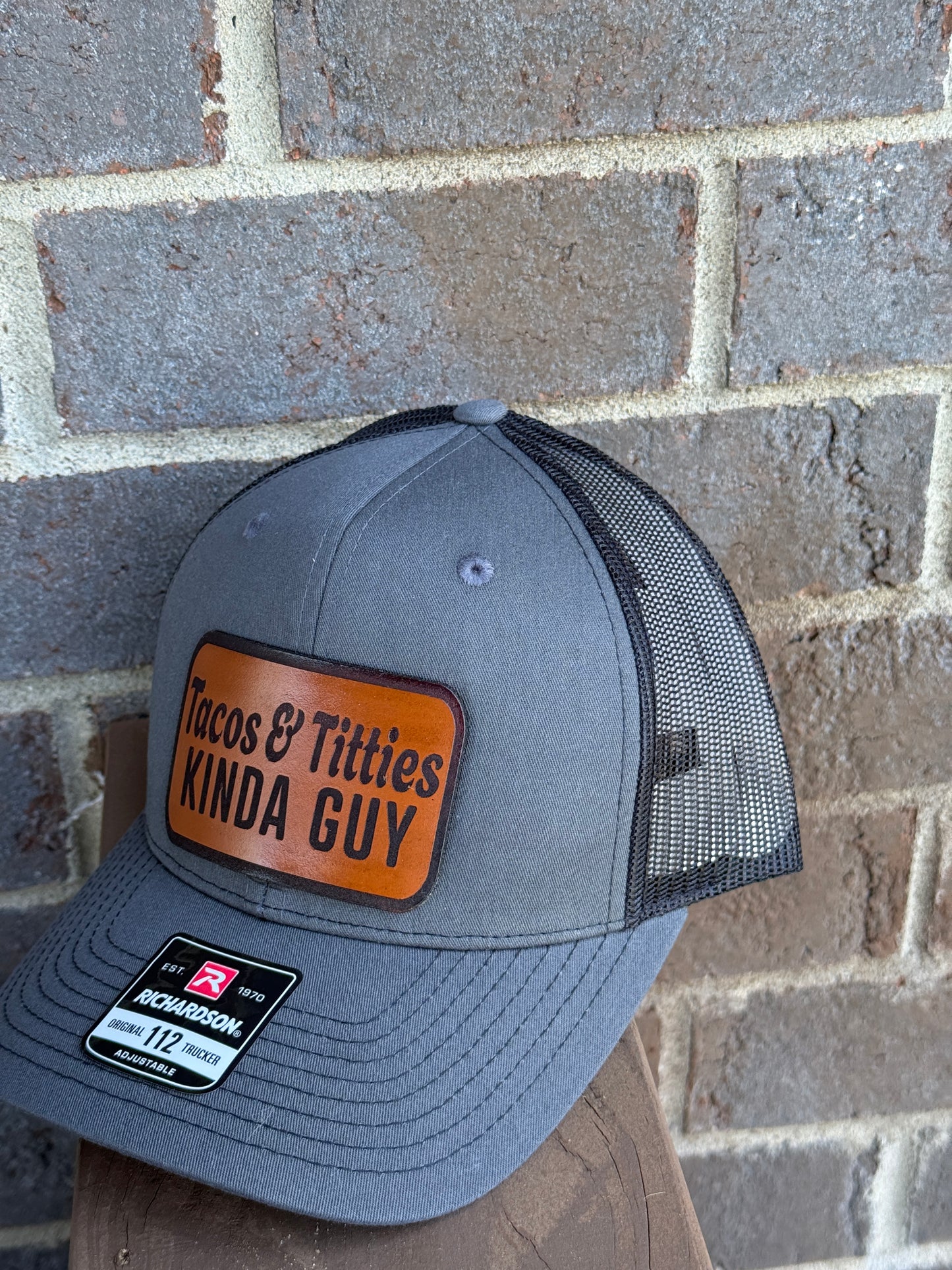 Tacos & T's Kinda Guy Trucker Hat – Leather Patch