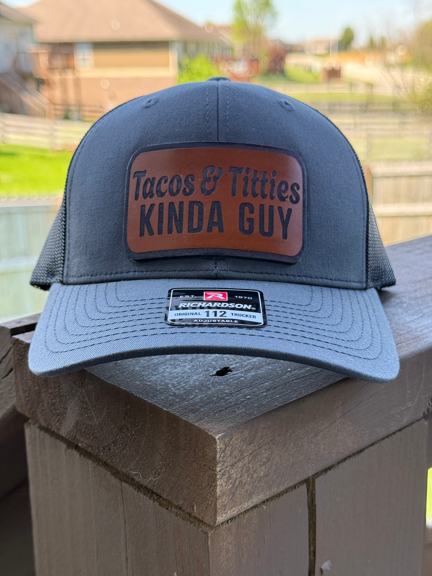 Tacos & T's Kinda Guy Trucker Hat – Leather Patch