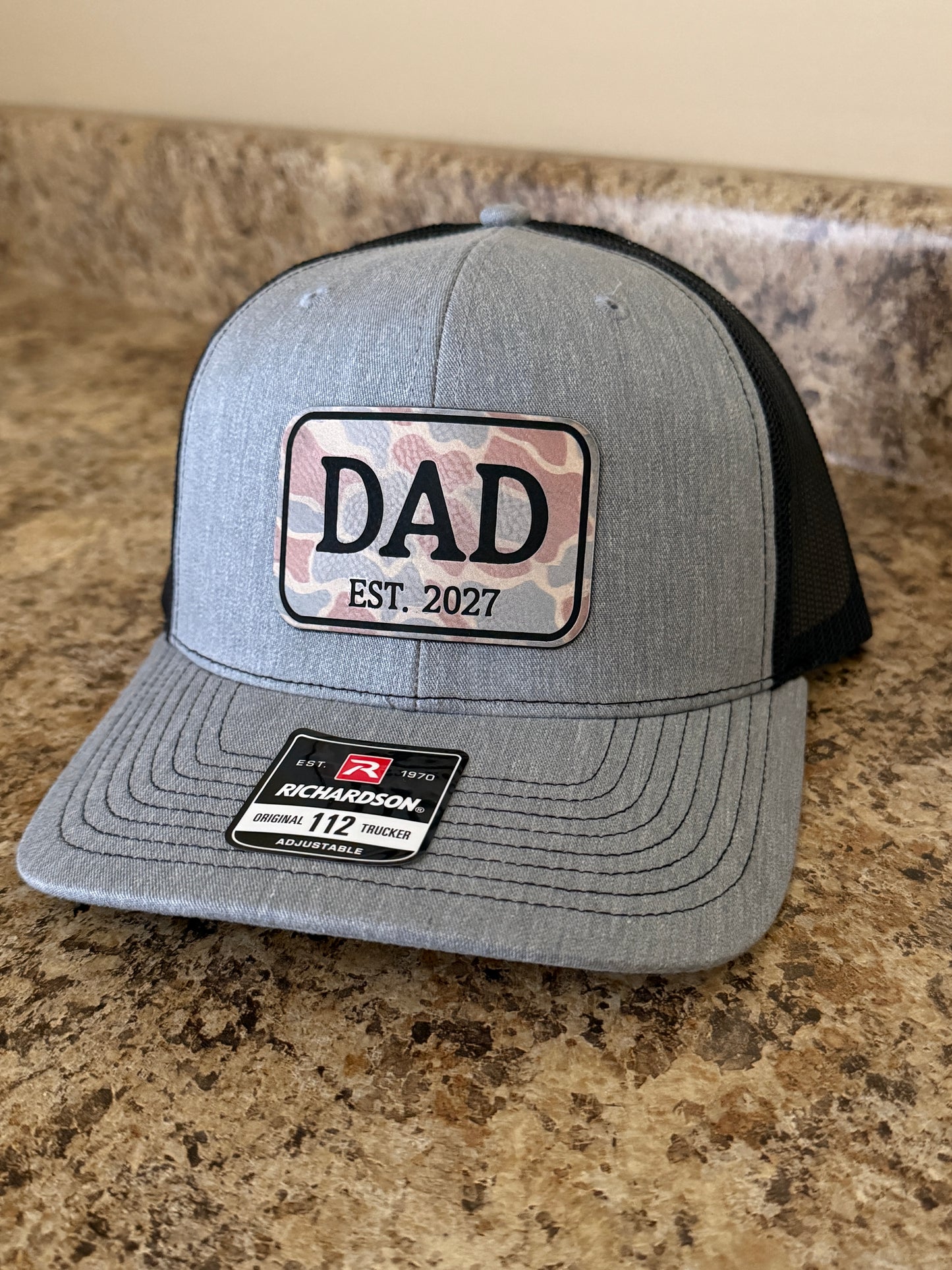 Laser Engraved Leather Patch Hat Personalized Dad & Papa Gift