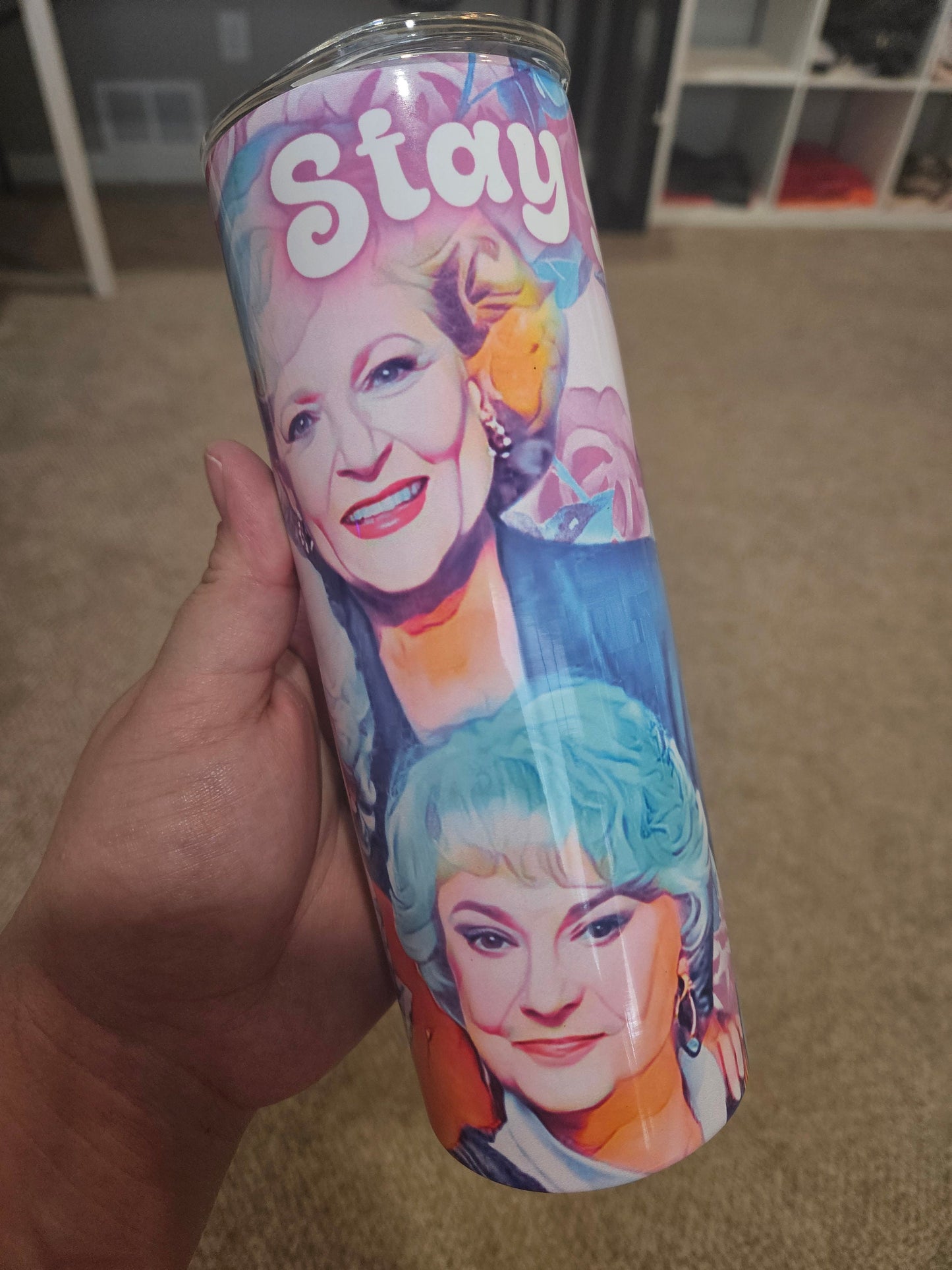 Stay Golden, Golden Girls, Vibrant Colored 20oz Tumbler W/Matching Neoprene Car Coasters