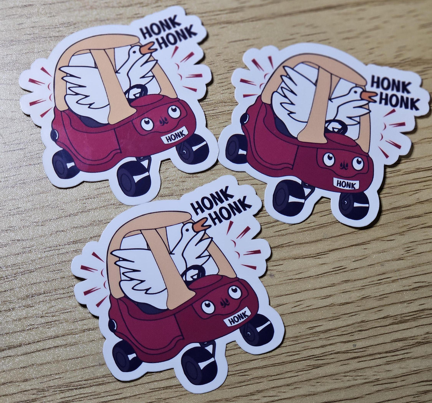 Honk Honk Goose Driving Sticker, Funny Vinyl Laminated Sticker, Cute Car Decal, Water bottle Sticker ,Humor Decal