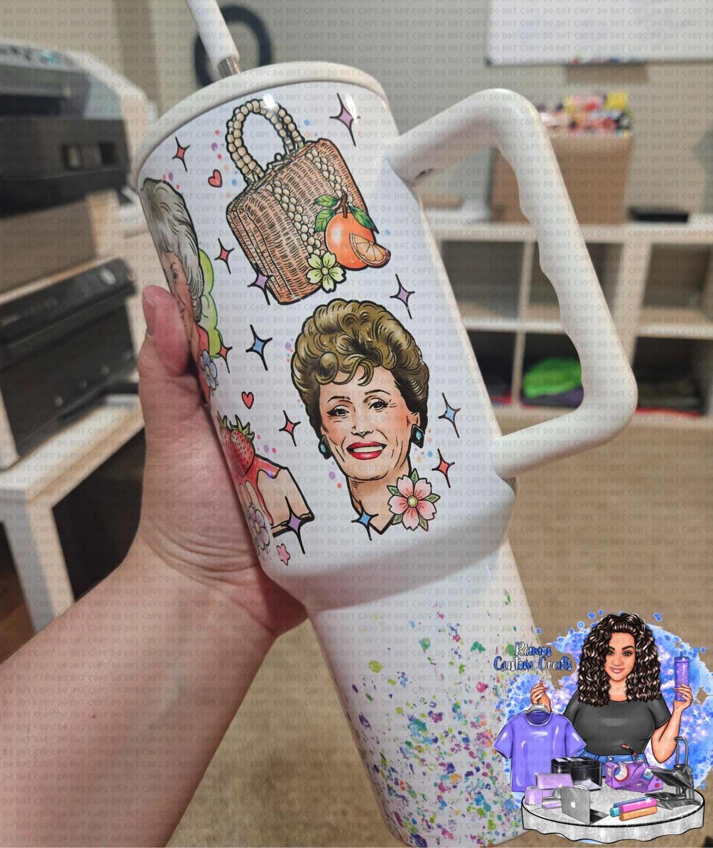 Golden Girls 40oz Quencher Tumbler With Handle/Tumbler with Handle and Straw Keeps Cold for 34 Hours Leakproof Double