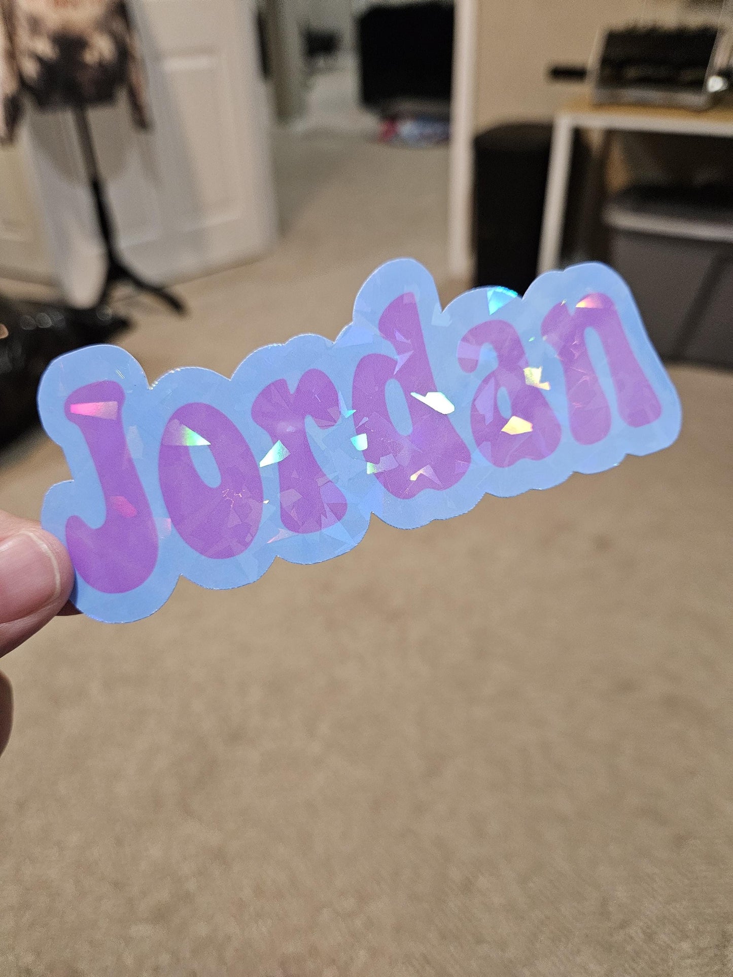 Holographic Name Sticker with Two Colors, Custom Name Sticker, Party Favor Name Sticker, Holographic Personalized Name Sticker