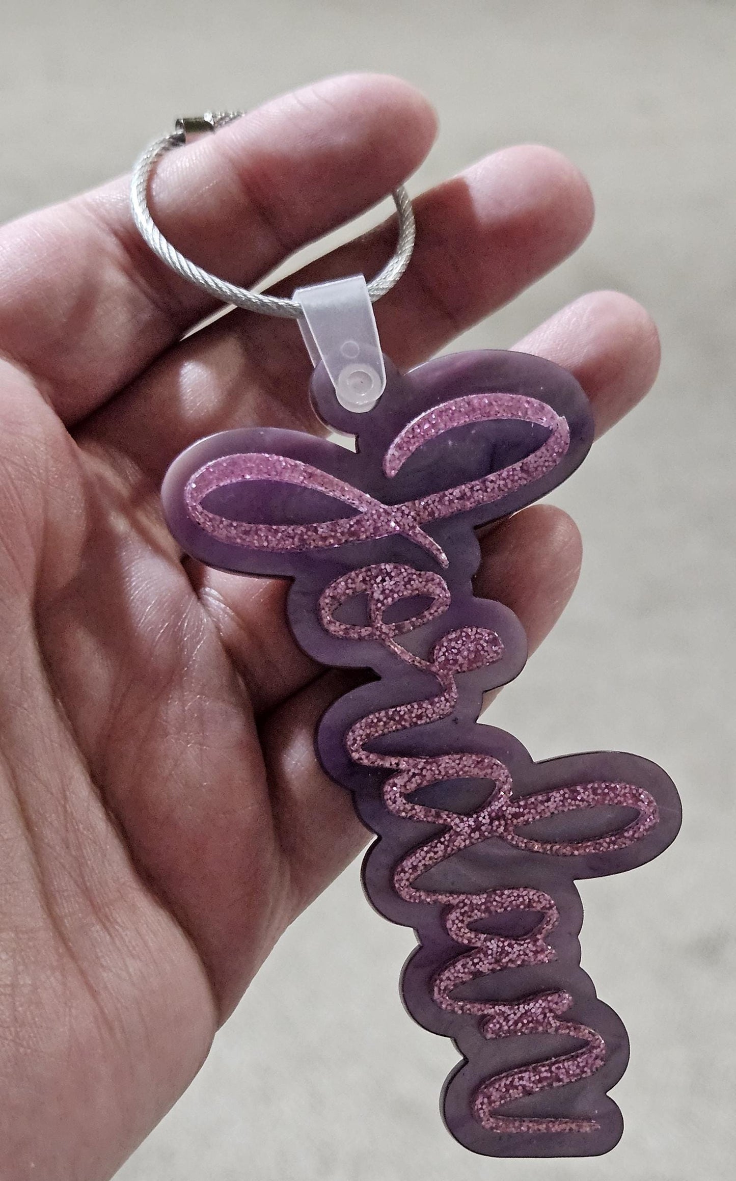 Acrylic Keychain Personalized, Custom Name Charm, School Tag, Backpack, Diaper Bag Tag, Lunchbox Accessories