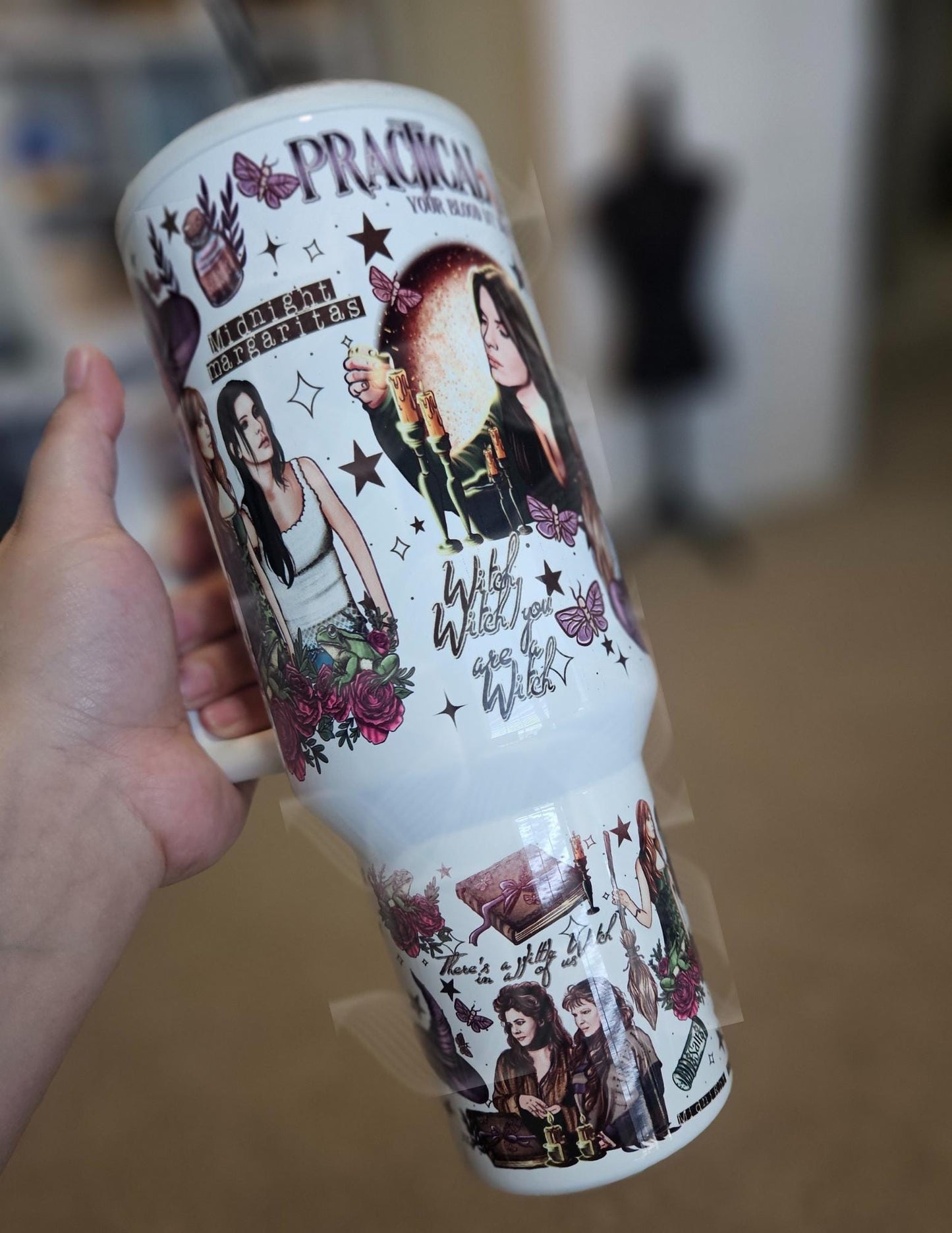 Practical Magic, Always Throw Spilled Salt Over Your Left Shoulder, Witchy Quencher, There's A Little Witch In All, 40oz Quencher Tumbler