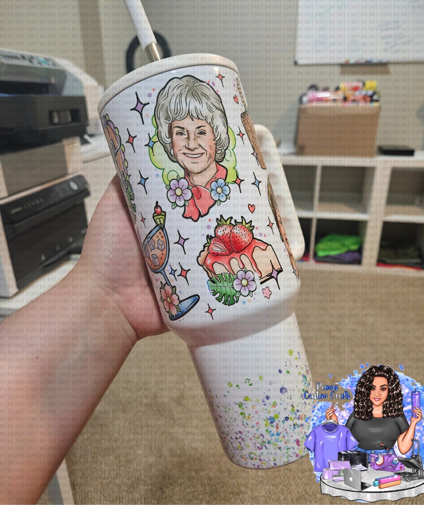 Golden Girls 40oz Quencher Tumbler With Handle/Tumbler with Handle and Straw Keeps Cold for 34 Hours Leakproof Double