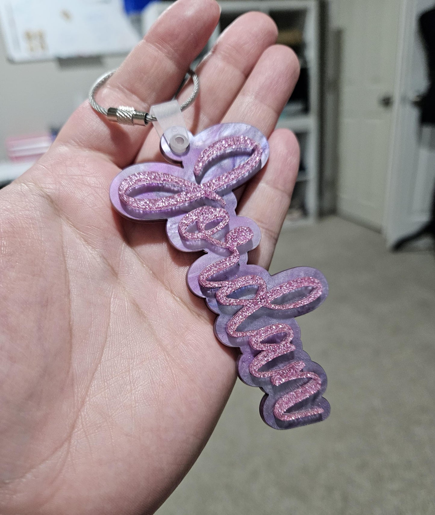 Acrylic Keychain Personalized, Custom Name Charm, School Tag, Backpack, Diaper Bag Tag, Lunchbox Accessories
