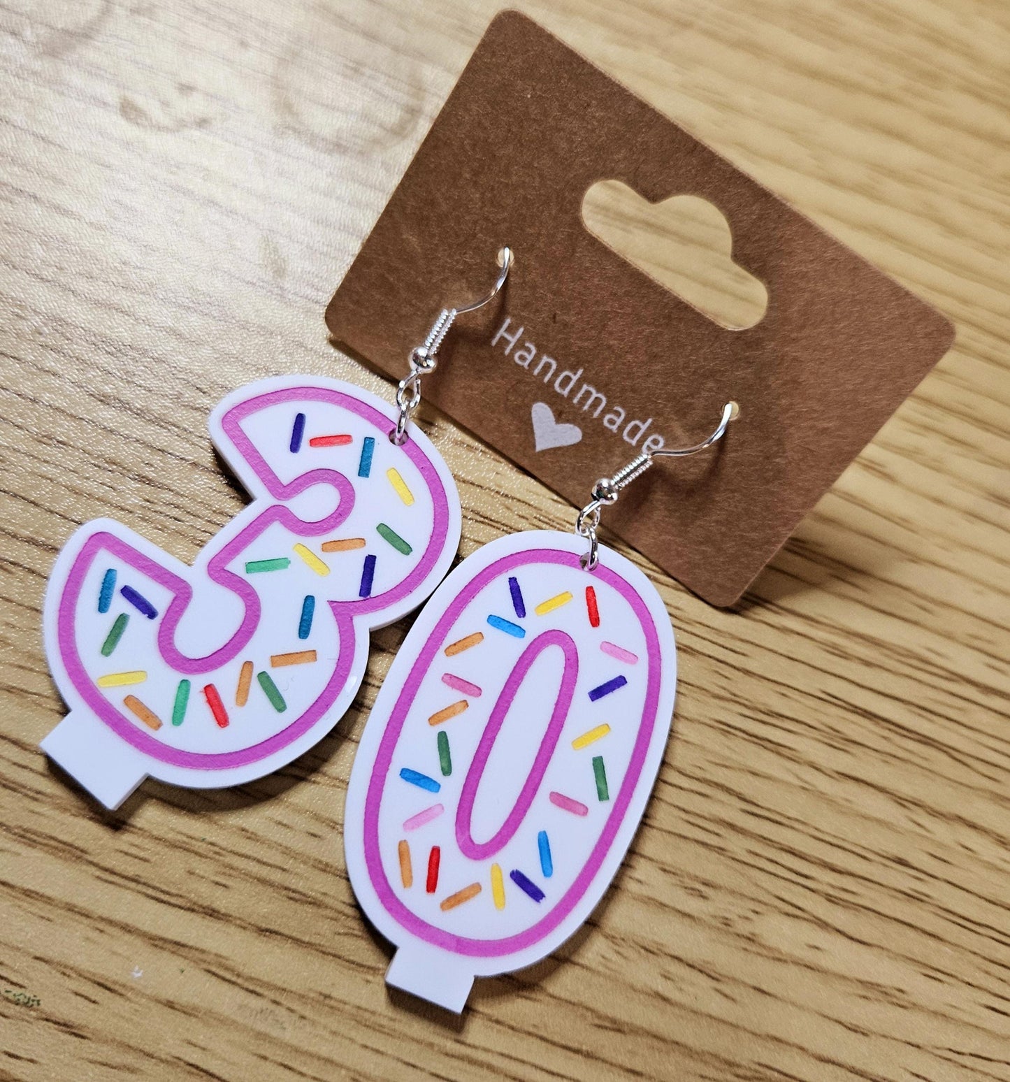 Birthday Candle Dangle Acrylic Light Weight Earrings, Hand-Painted Birthday Earrings, Acrylic Earrings, Birthday Earrings.