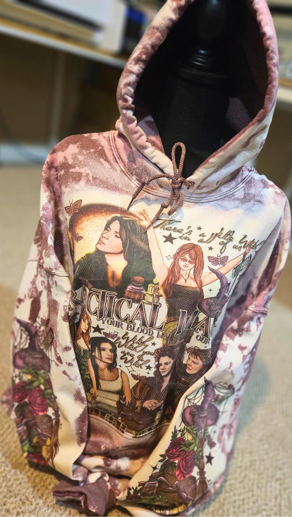 Practical Magic, Midnight Margaritas Bleached Shirt, Halloween Witches Movie Shirt, Practical Magic Hoodie, Unisex Double Acid Wash Hoodie