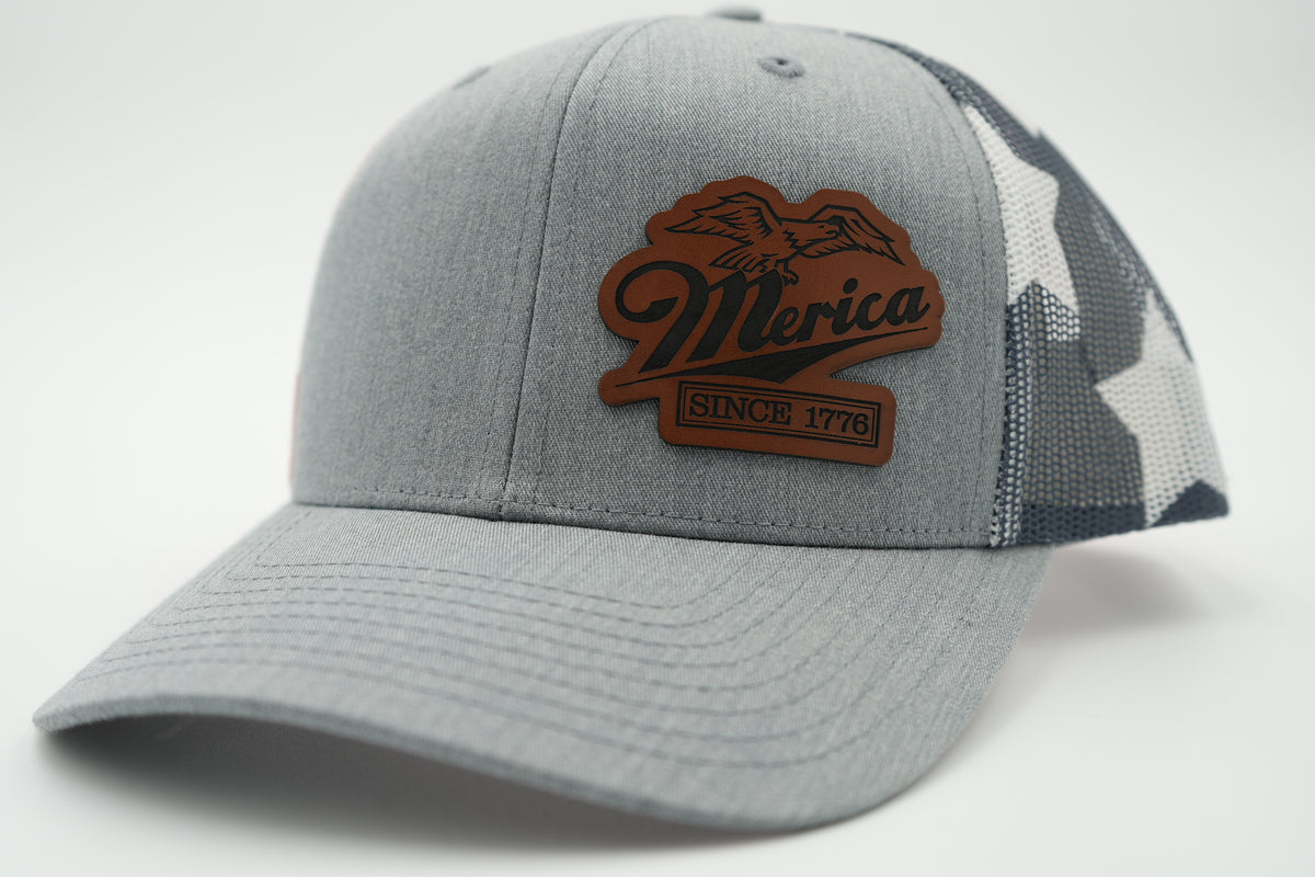 Merica Since 1776 Eagle Leather Patch Hat