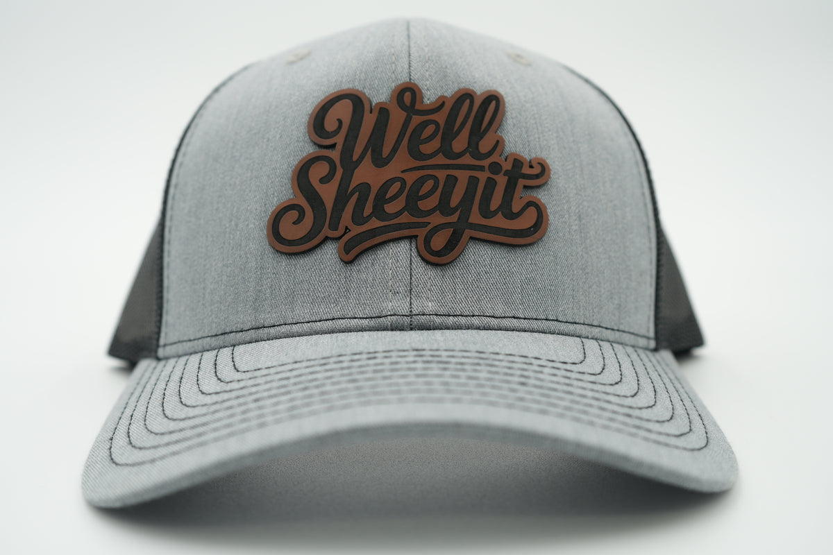 Well Sheeyit Funny Leather Patch Trucker Hat