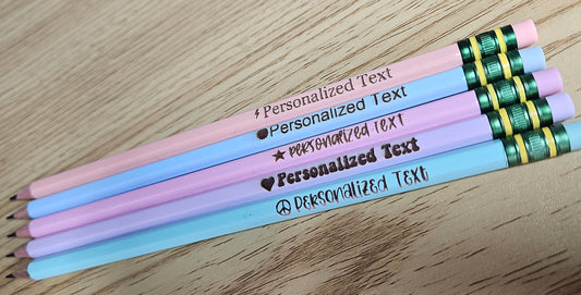 Personalized Engraved Pastel Pencils | Custom Engraved Pencils | Back to School Gifts | Personalized Student Pencils
