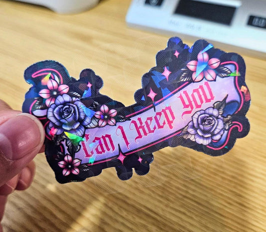 Can I Keep You?.... The Friendly Ghost, 90's Nostalgia Halloween Movie Holographic Laminated Sticker