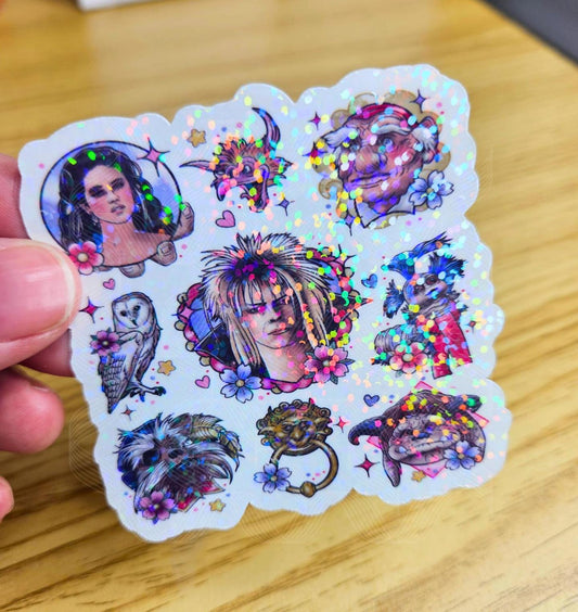 Goblin King, Babe With The Power Goblin, Fantasy 1986 Movie Labyrinth Holographic, Laminated Sticker