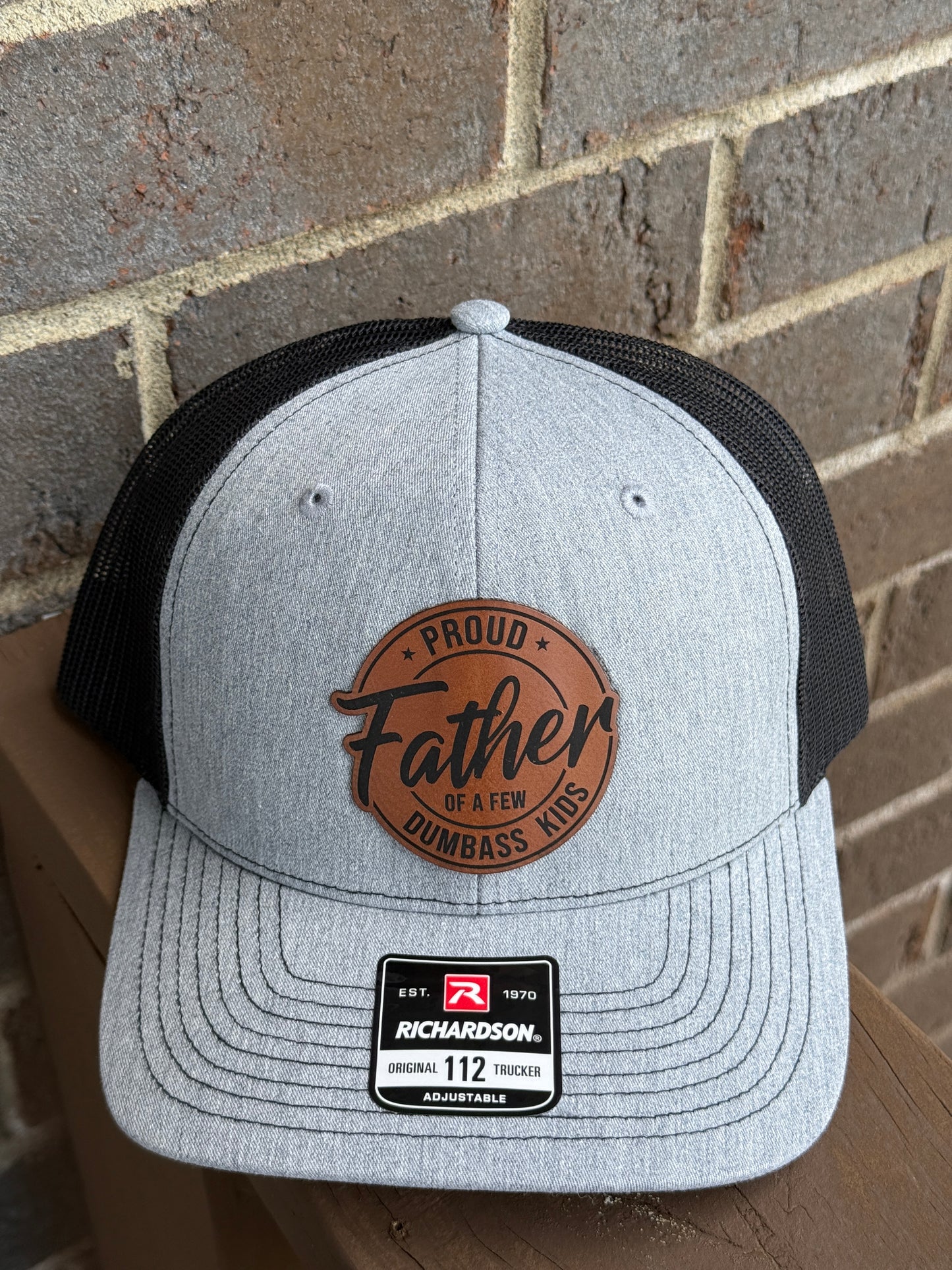 Funny Dad Hat – “Father of Some Dumb Ass Kids” Leather Patch
