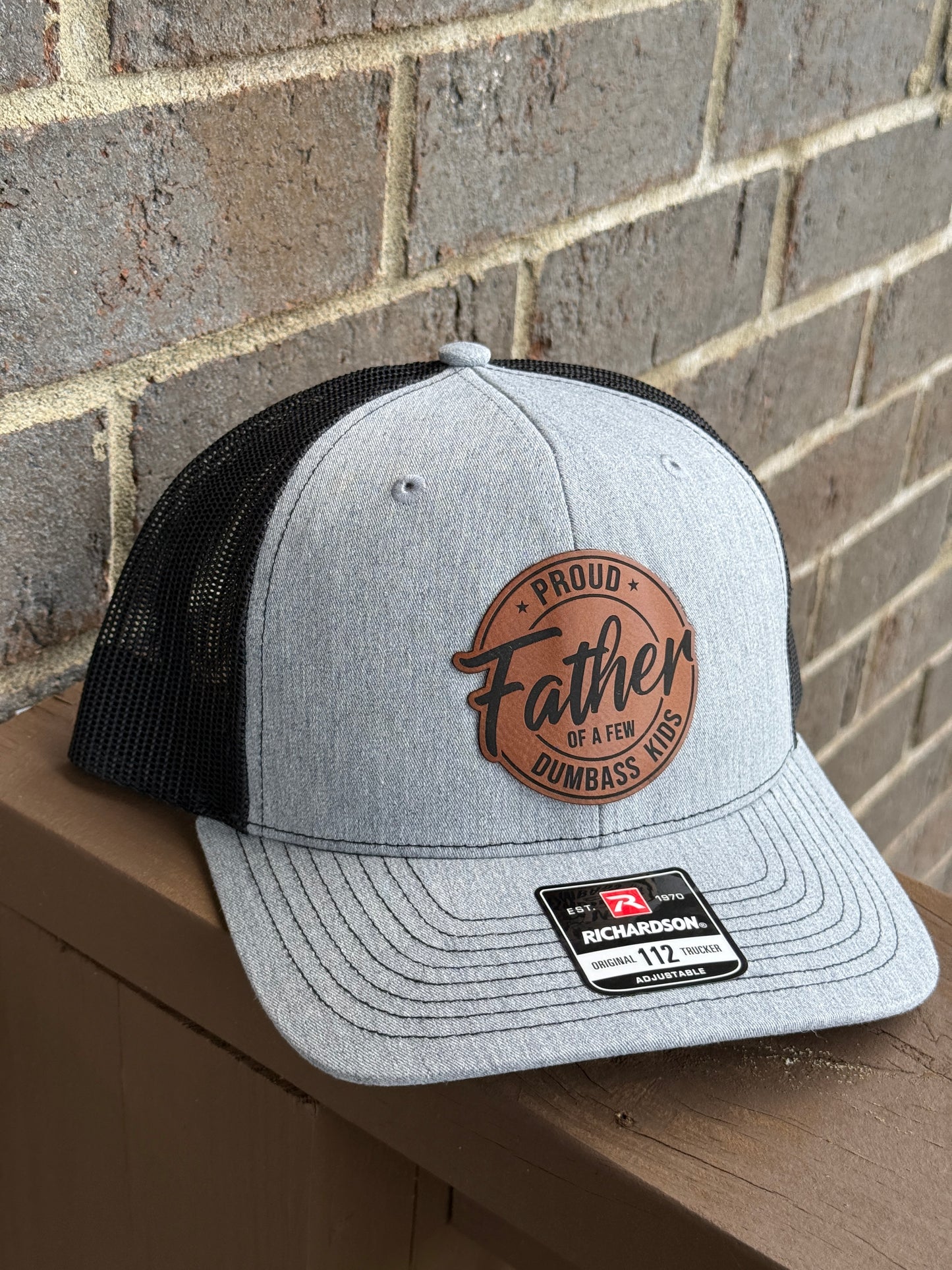 Funny Dad Hat – “Father of Some Dumb Ass Kids” Leather Patch