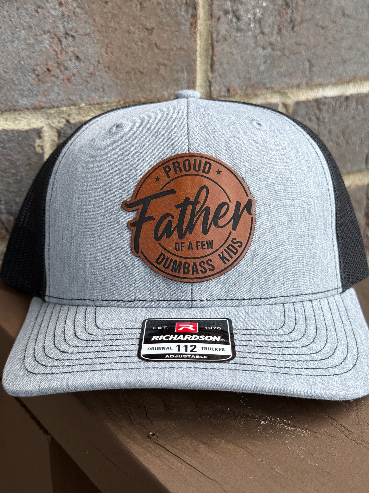 Funny Dad Hat – “Father of Some Dumb Ass Kids” Leather Patch