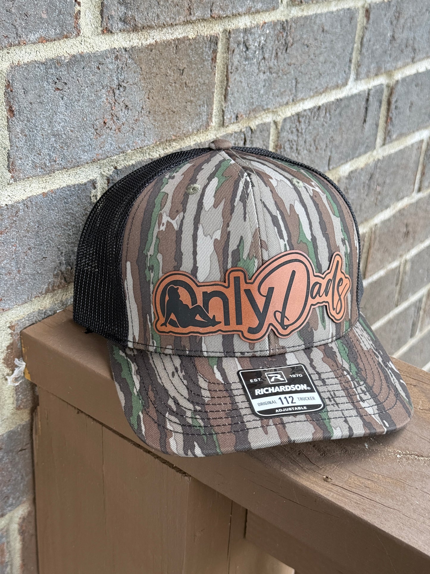 Only Dads Leather Patch Hat – Richardson 112 Camo Trucker