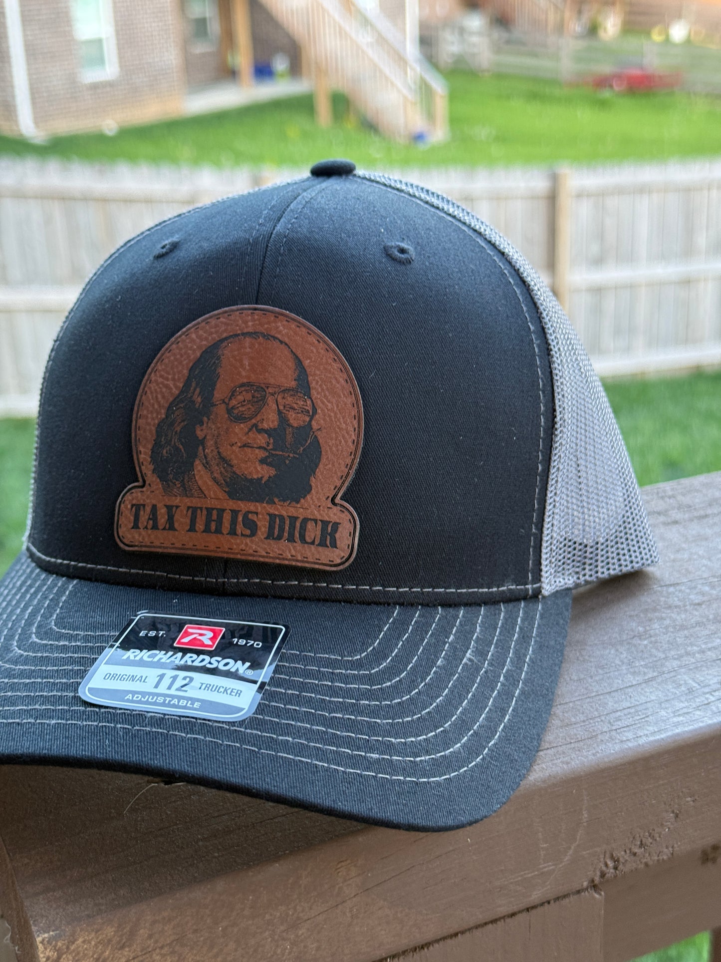 Tax This Dick Hat – Funny Leather Patch Richardson 112 Trucker Cap