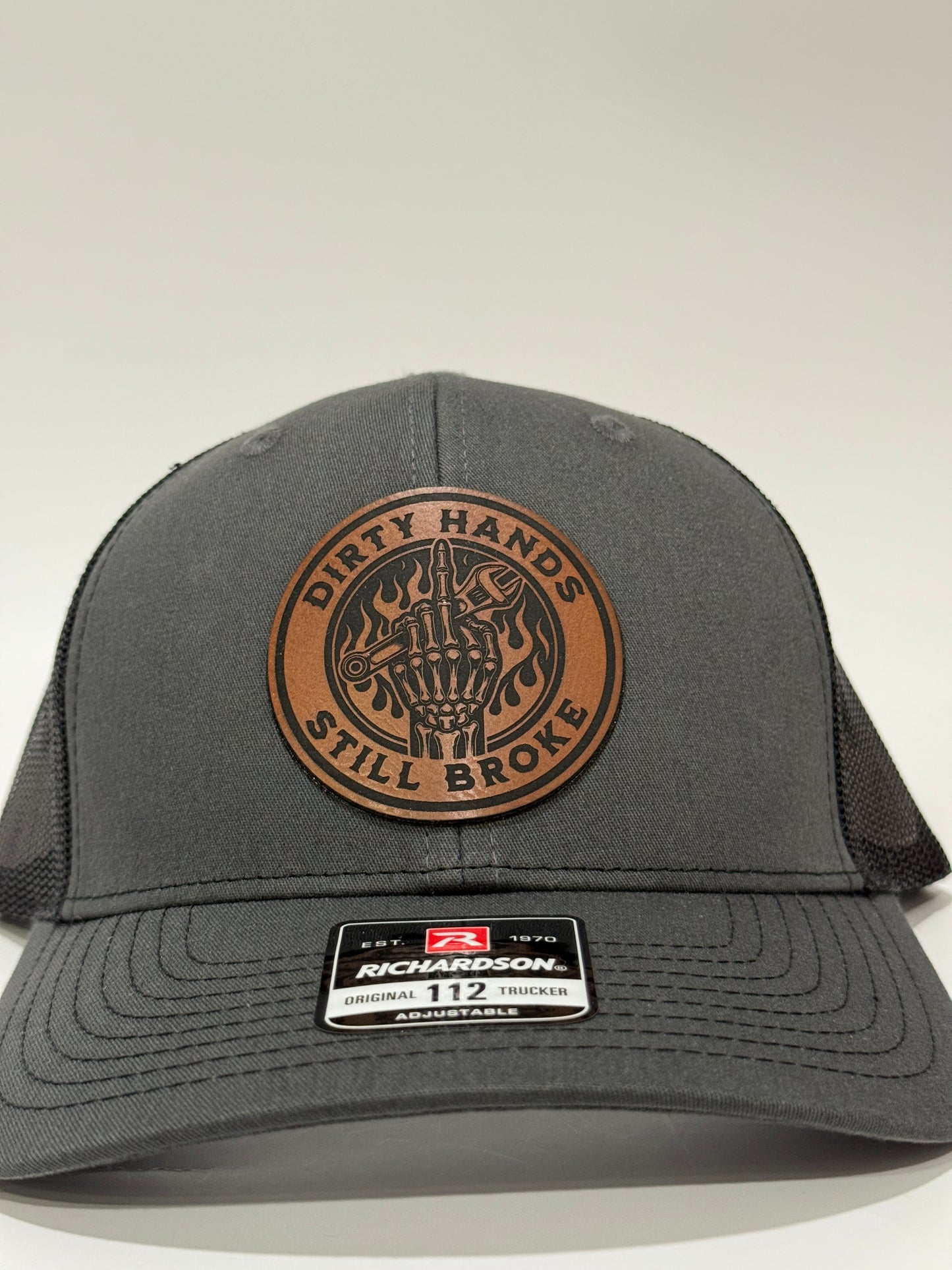 Dirty Hands Still Broke Leather Patch Hat