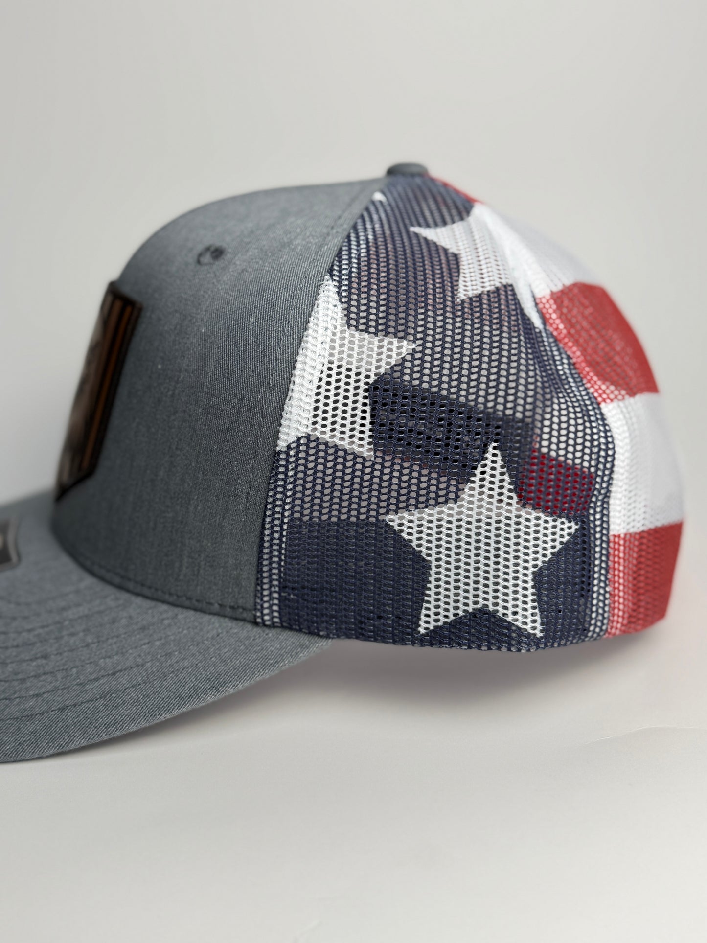 Richardson 112 Trucker Hat – 4th of July Eagle Flag Leather Patch