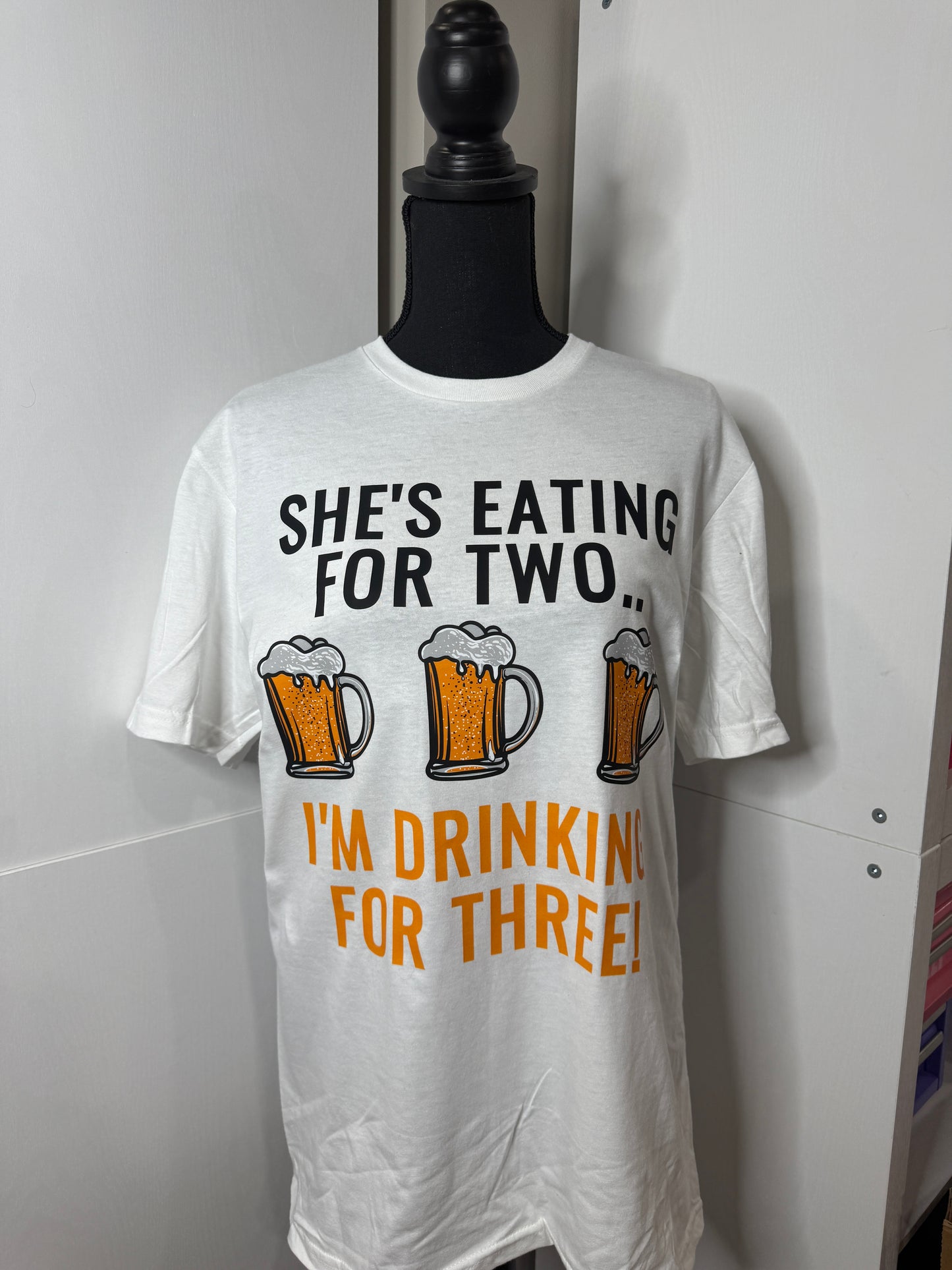 Funny Pregnancy T-Shirt for Dad – “I’m Drinking for Three!