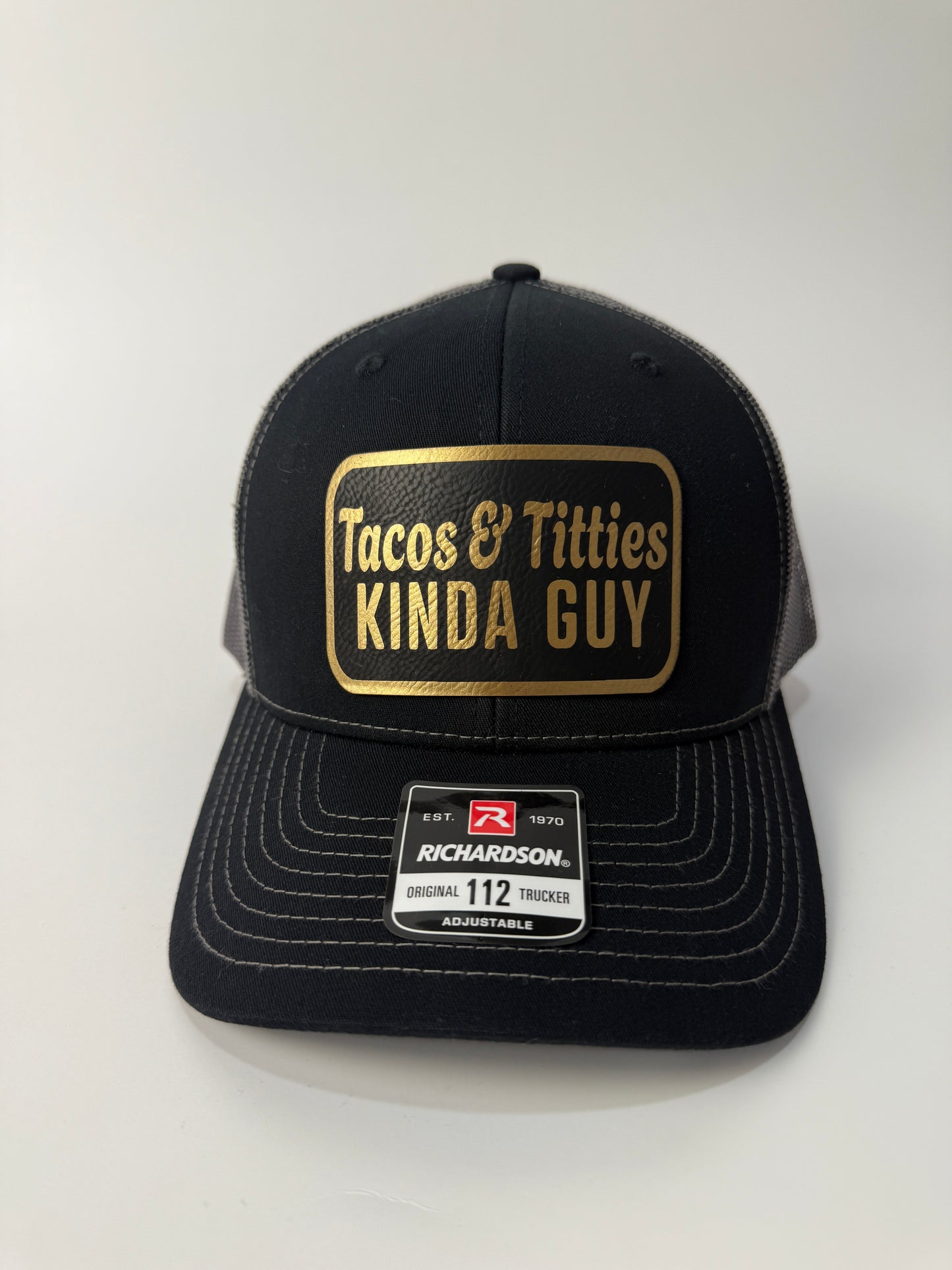 Tacos & T's Kinda Guy Trucker Hat – Leather Patch