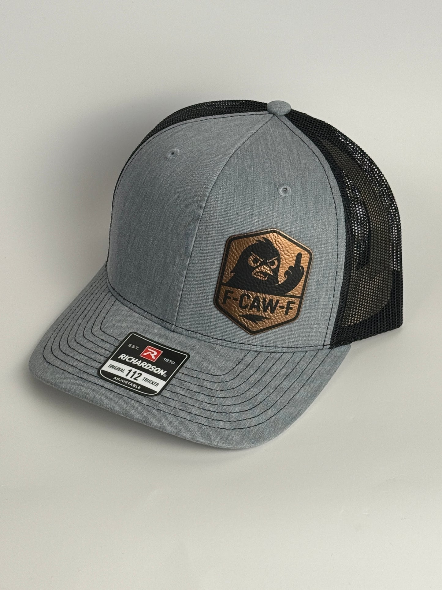 F-CAW-F Leather Patch Trucker Hat