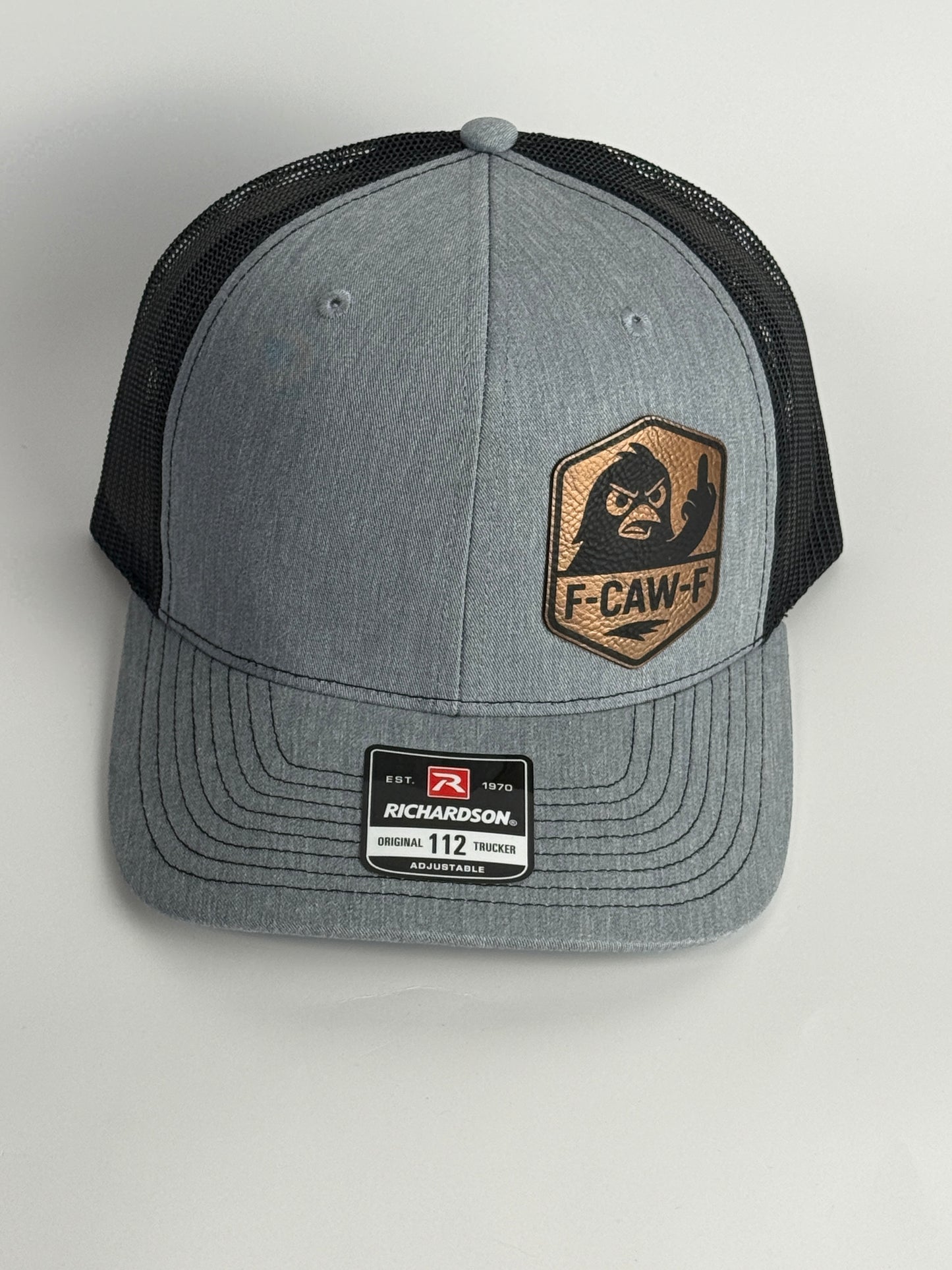 F-CAW-F Leather Patch Trucker Hat