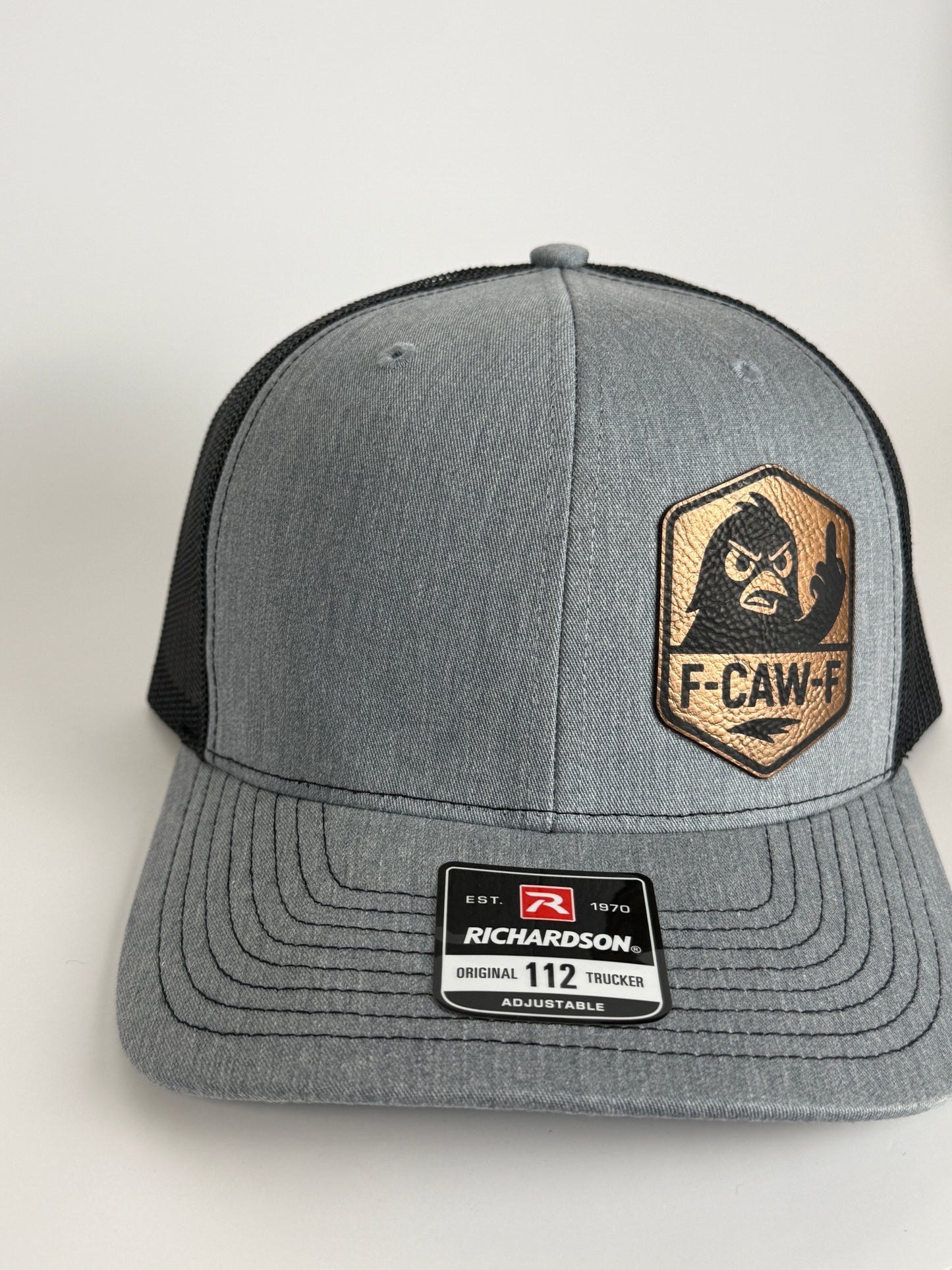 F-CAW-F Leather Patch Trucker Hat