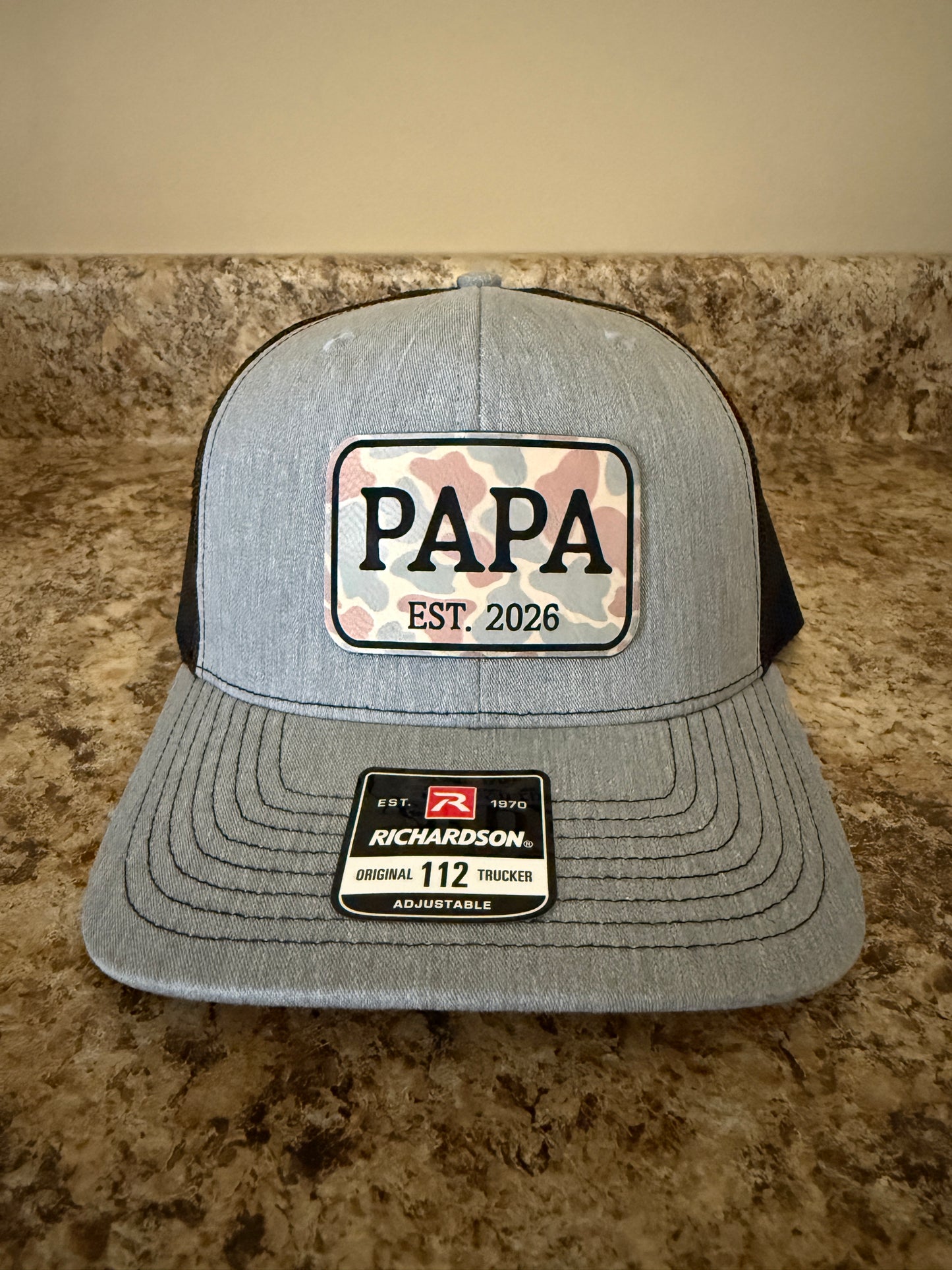 Laser Engraved Leather Patch Hat Personalized Dad & Papa Gift