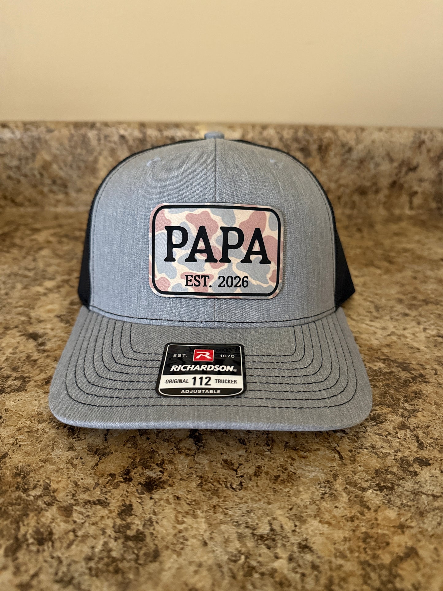 Laser Engraved Leather Patch Hat Personalized Dad & Papa Gift