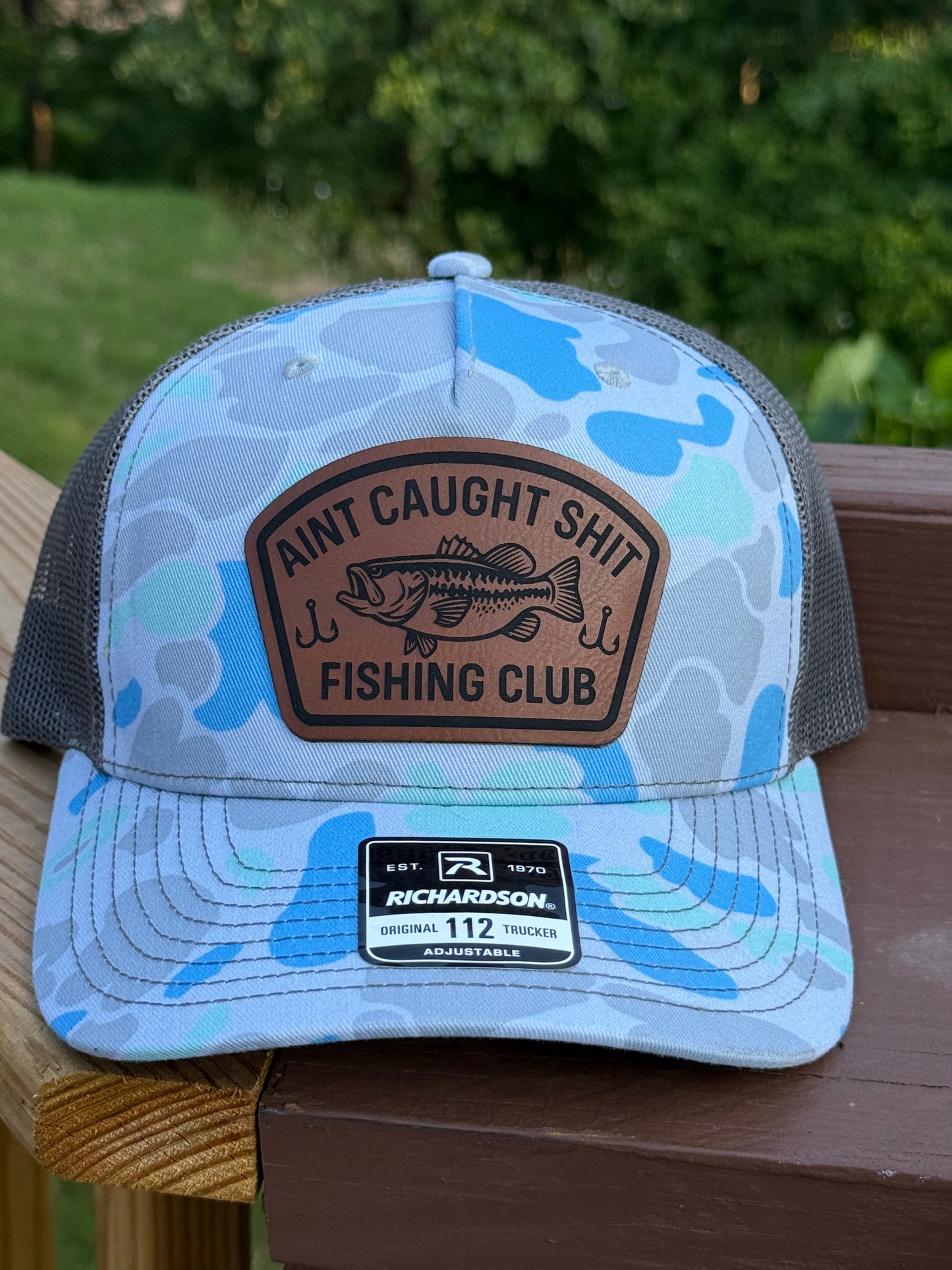 Aint Caught Shit Fishing Club Leather Patch Hat