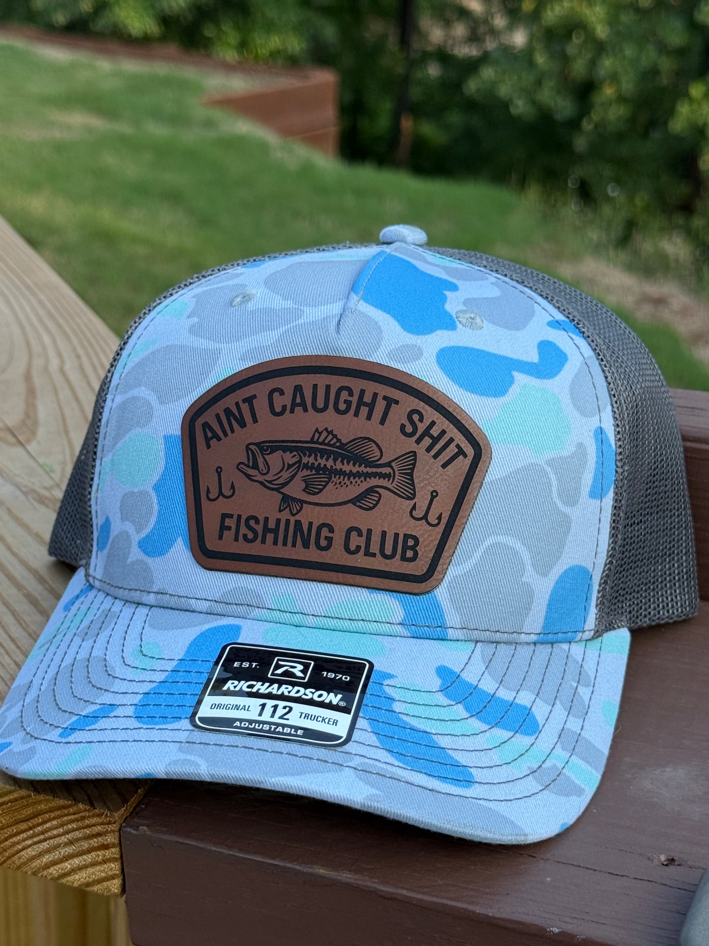 Aint Caught Shit Fishing Club Leather Patch Hat