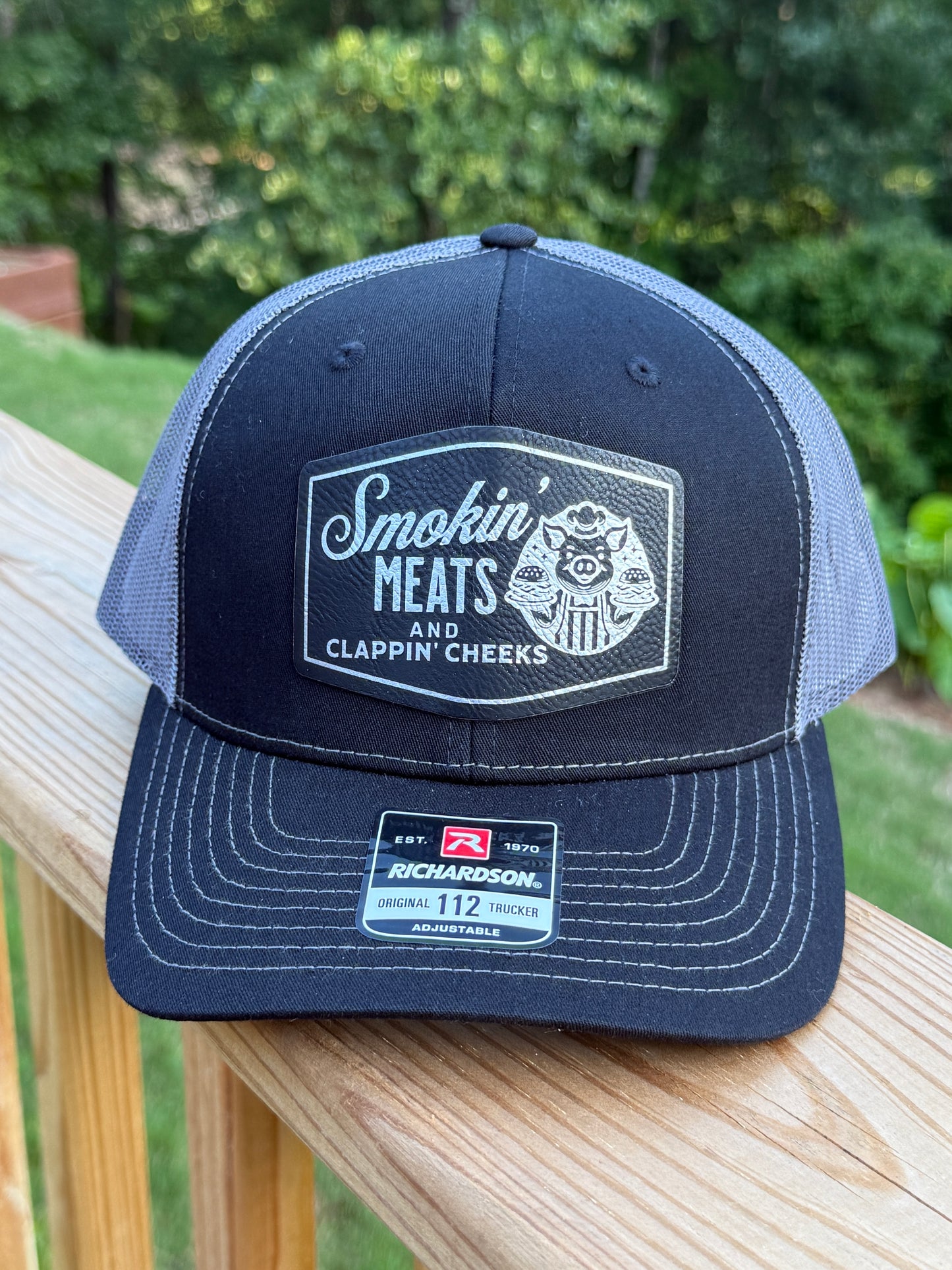 Smokin’ Meats and Clappin’ Cheeks Leather Patch Hat