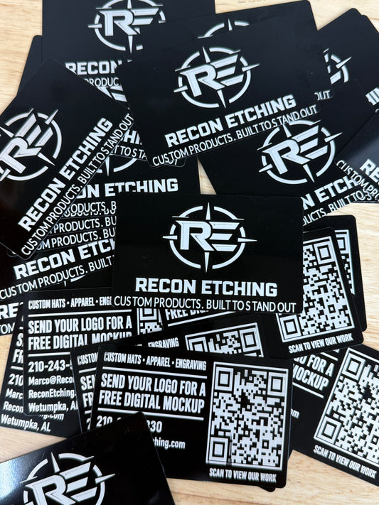 Custom Laser Engraved Aluminum Business Cards