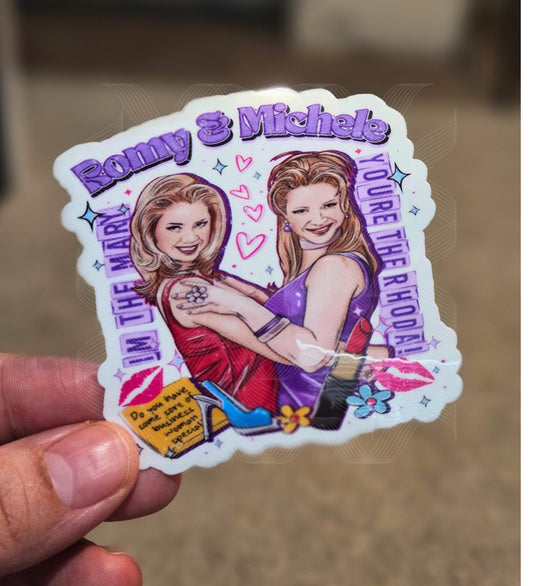 Romy and Michele's High School Reunion 1997 Movie, 90's Girly Movie, Laminated Sticker