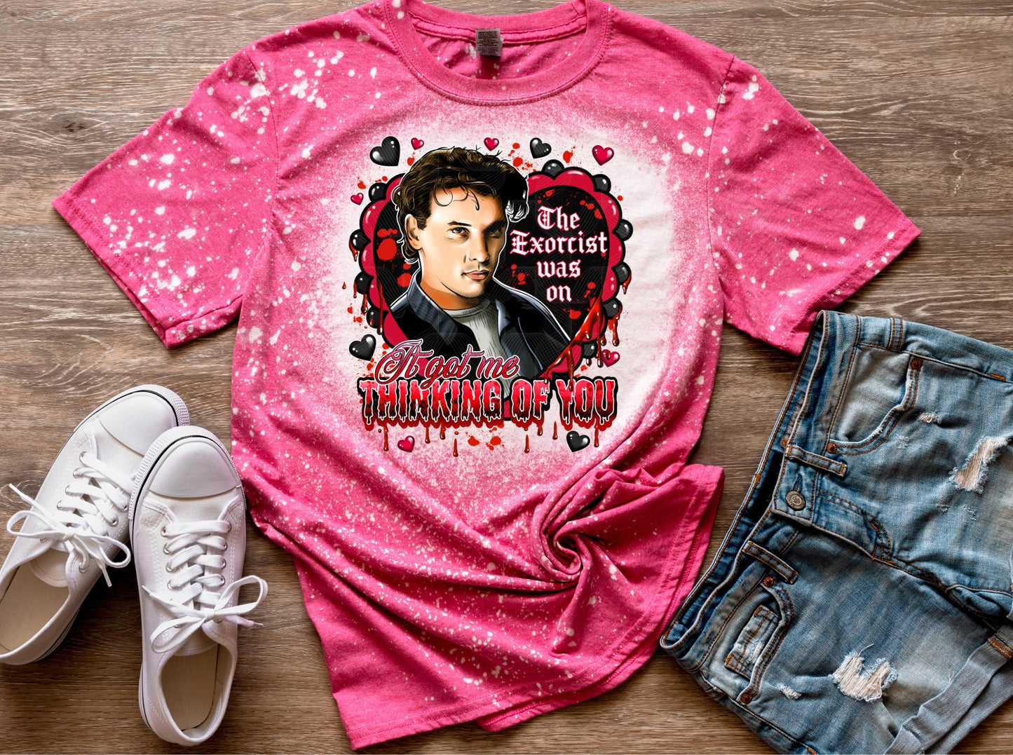 Horror Valentine, It Got Me Thinking Of You, Little Woozy Here, Billy Loomis, Scream Movie, Valentine, Unisex Bleached Shirt